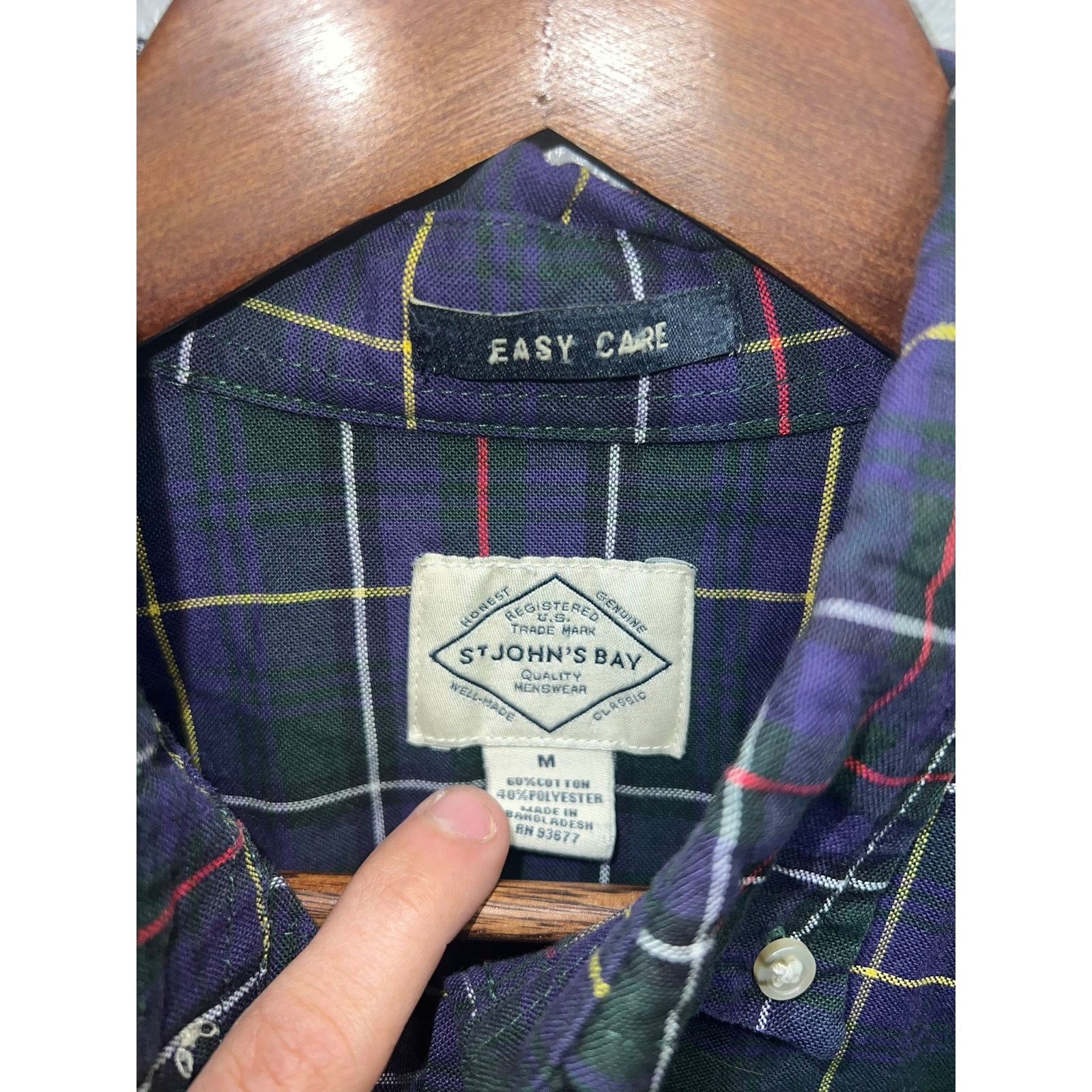 St. Johns Bay St Johns Bay Button Down Shirt Purple Plaid Long Sleeve M Size US M / EU 48-50 / 2 - 6 Thumbnail