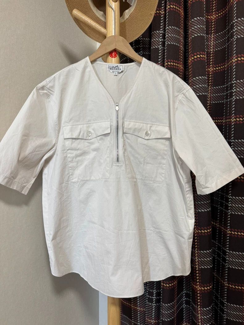 Hermes Hermes Short Sleeve Jacket Shirt Size US L / EU 52-54 / 3 - 1 Thumbnail