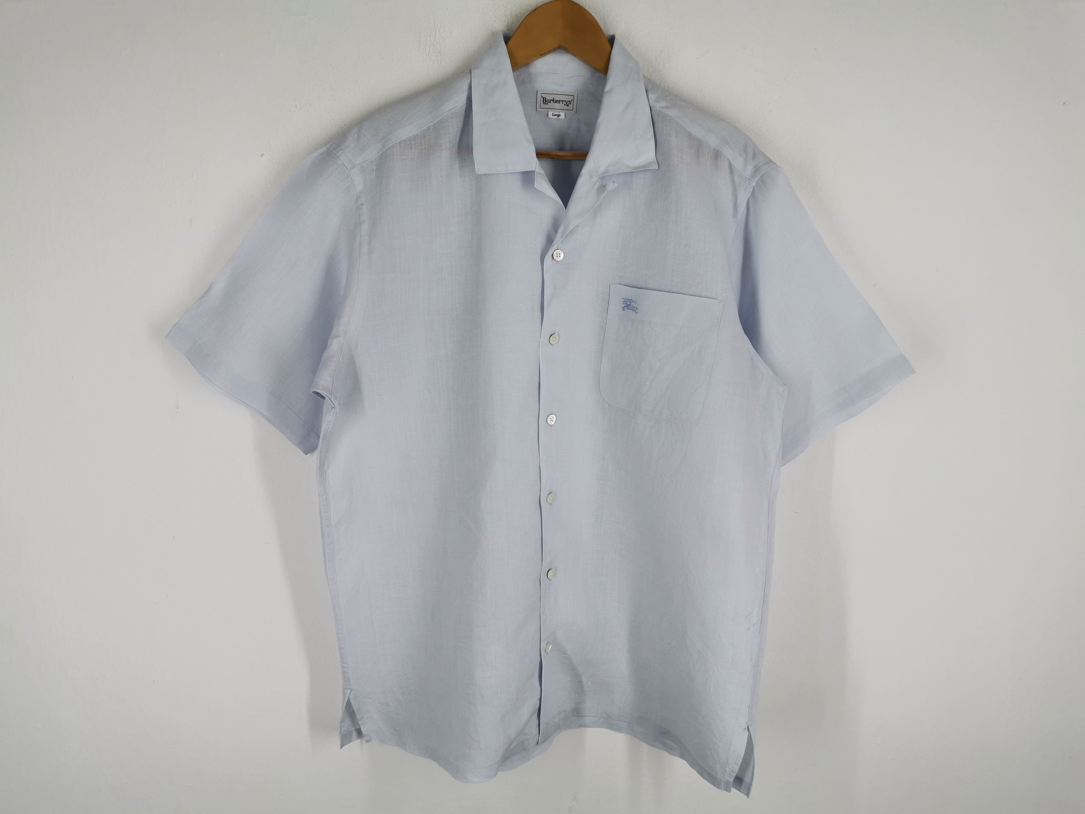 Vintage Burberry's Linen Button Down Shirt Size M
