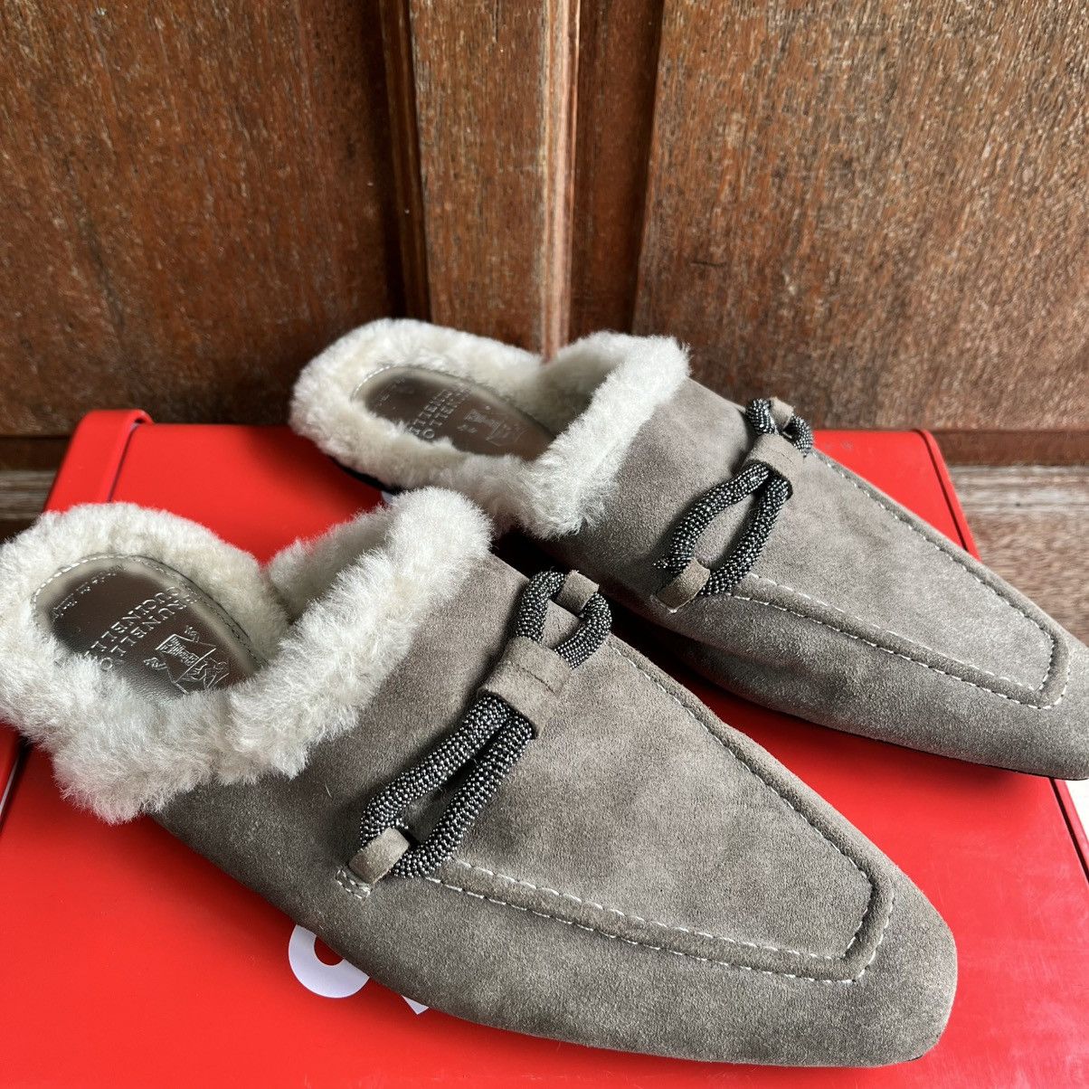 Brunello Cucinelli Brunello cucinelli Embellished suede Slippers/ Mules Size US 8 / IT 38 - 2 Thumbnail