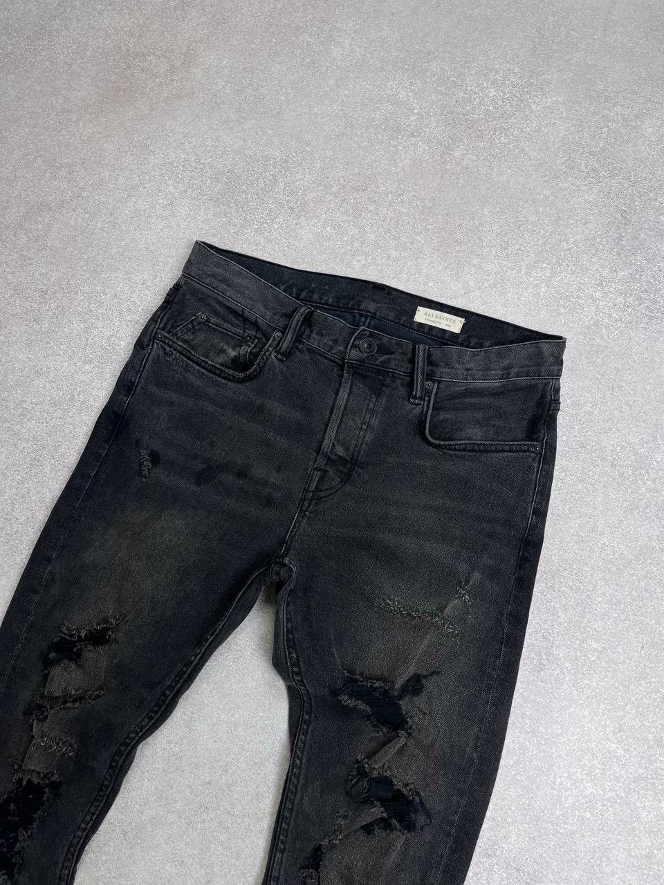 Allsaints × Vintage Vintage Allsaints Cigarette Archival Black Denim Pants Y2K Size US 30 / EU 46 - 3 Thumbnail