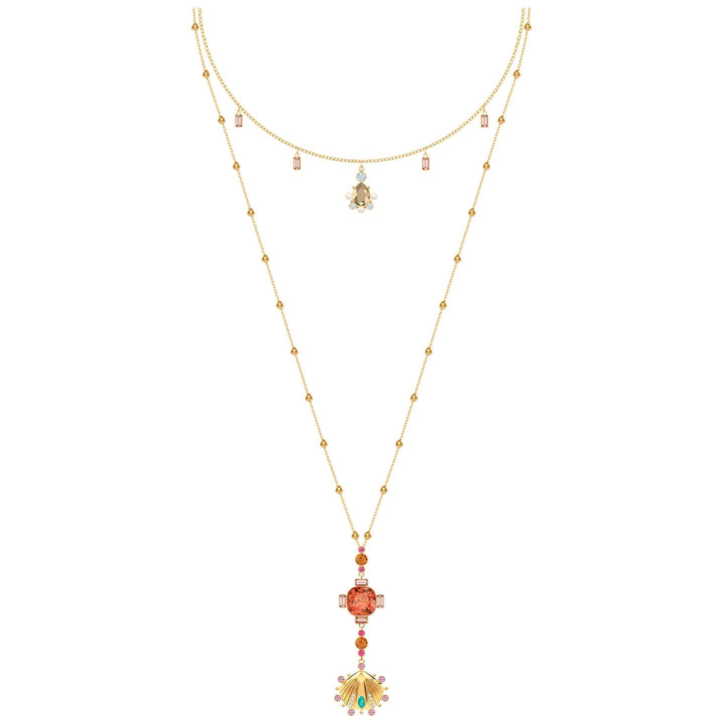 Swarovski Lucky Goddess Layered Double Necklace
