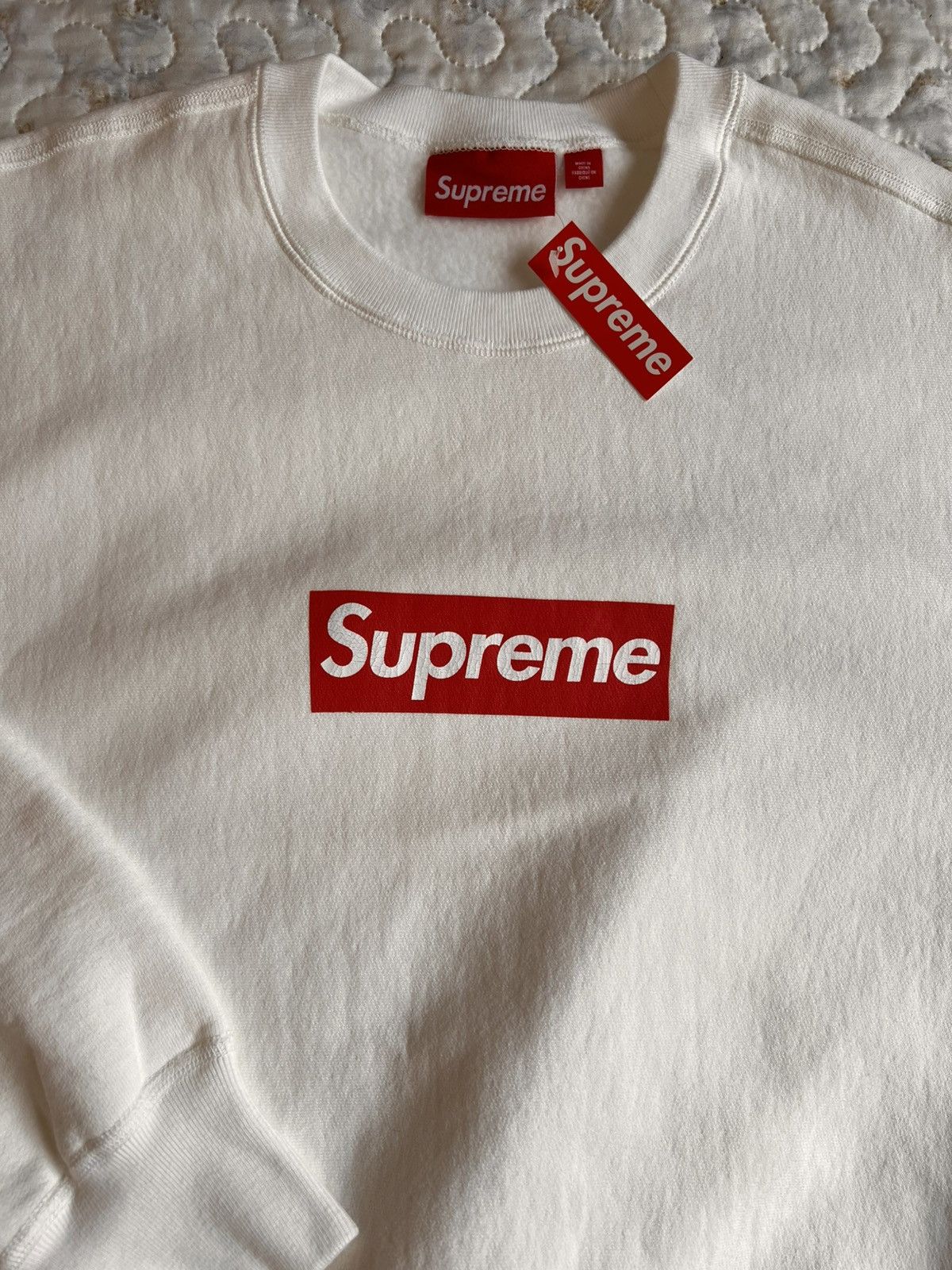 Supreme M Supreme washed box logo 25crewneck white hoodie sweatshirt Size US M / EU 48-50 / 2 - 12 Thumbnail