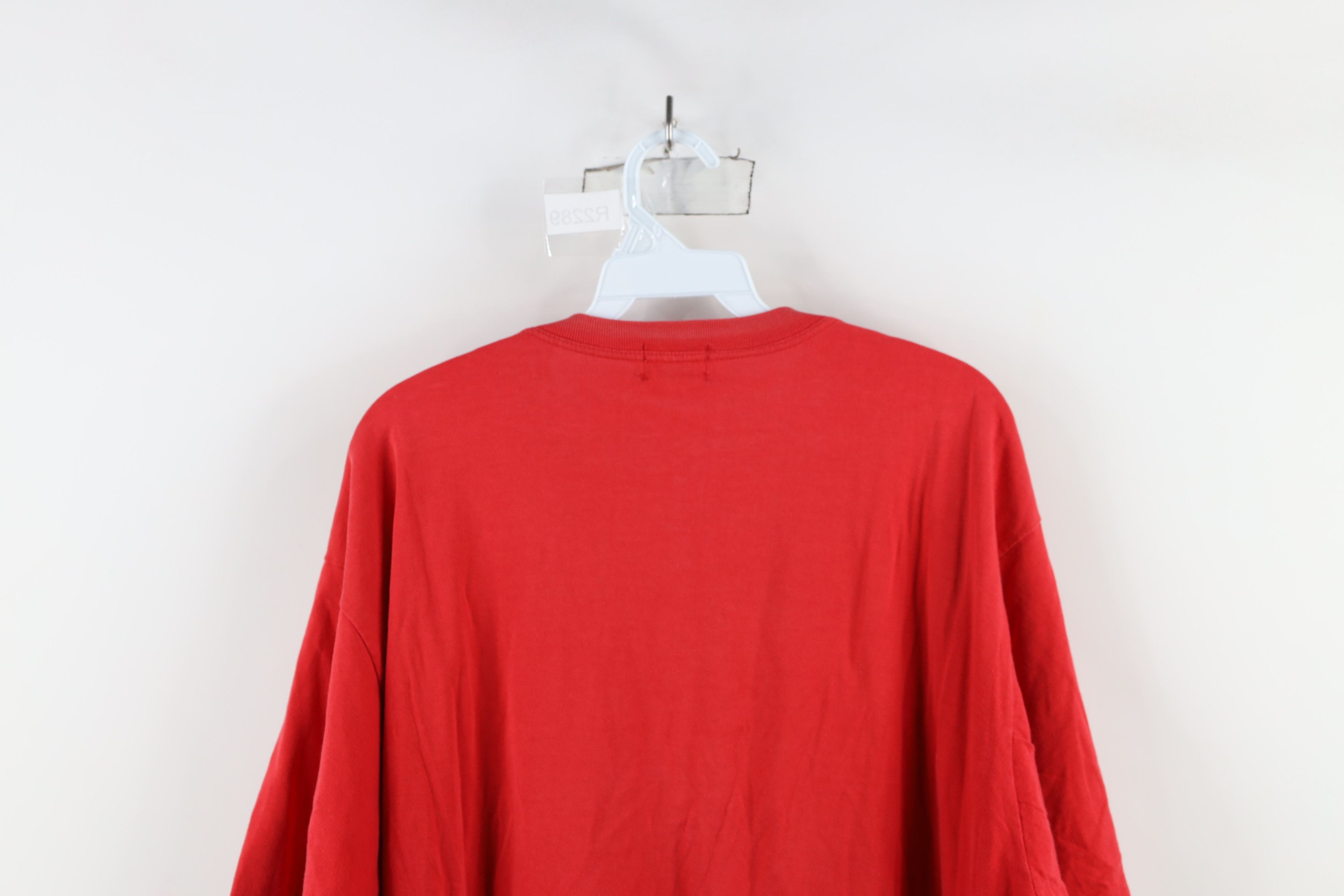 Vintage Vintage 90s Streetwear Baggy Pocket T-Shirt Red Cotton USA Size US XL / EU 56 / 4 - 10 Thumbnail