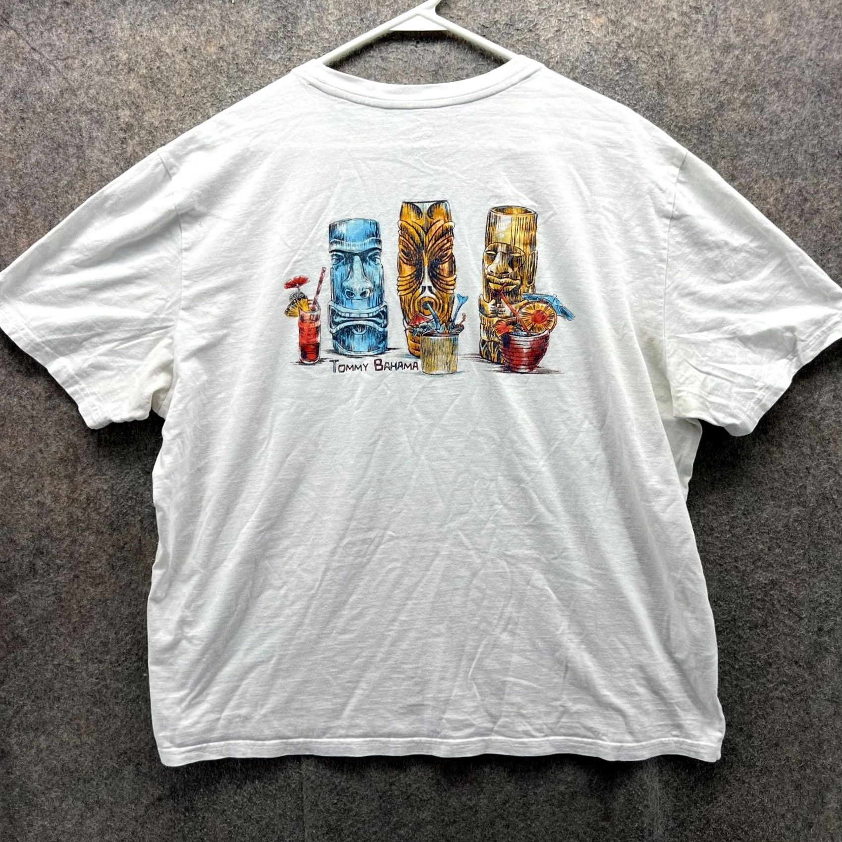 Tommy Bahama VINTAGE Tommy Bahama Shirt Men XL White Crewneck Hawaiian Tiki Colada Cotton Tee Size US XXL / EU 58 / 5 - 2 Thumbnail