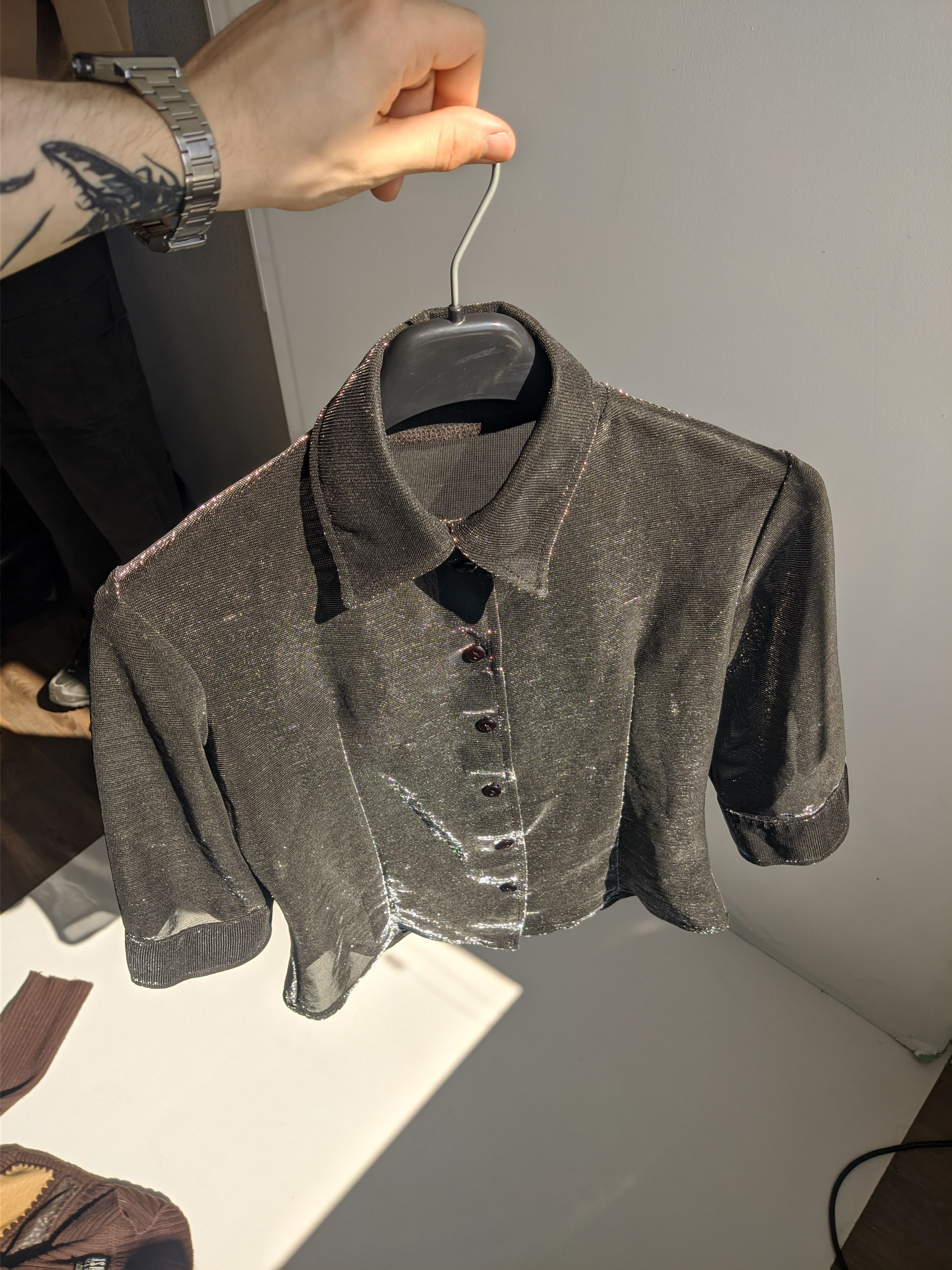 Hysteric Glamour Vintage shine shirt y2k translucent goth Size M / US 6-8 / IT 42-44 - 4 Thumbnail
