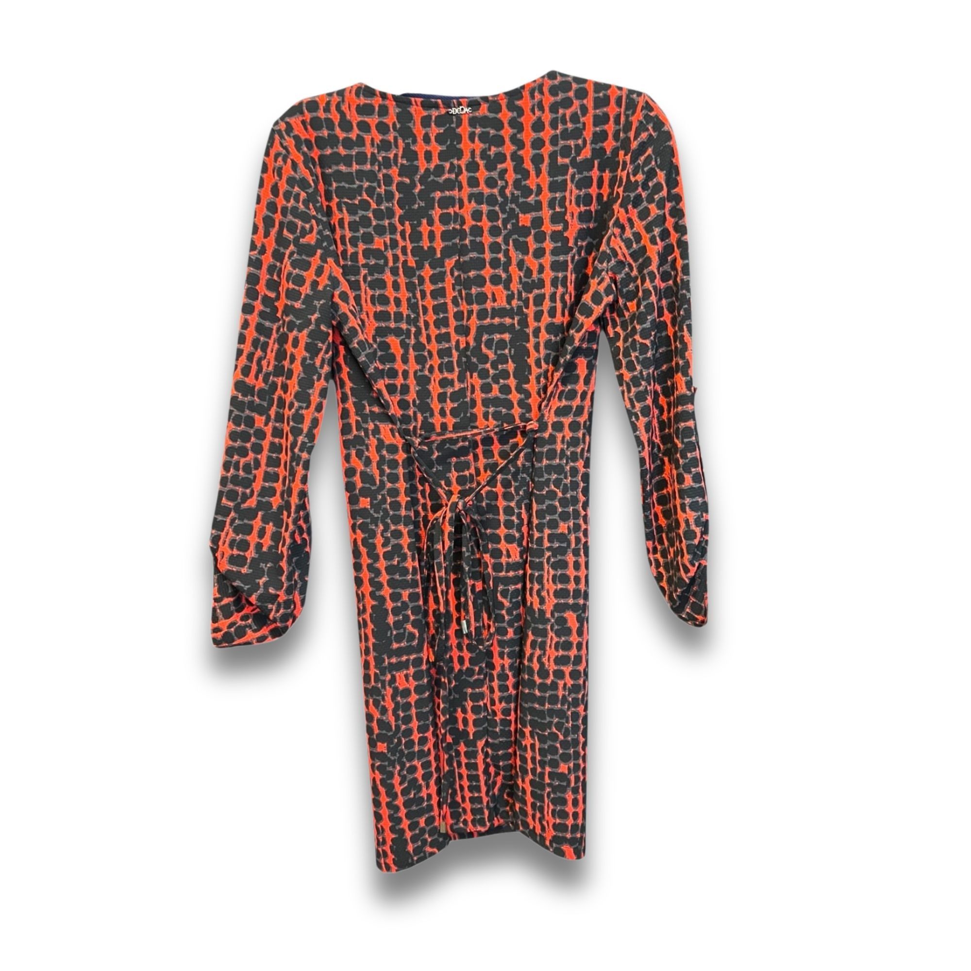 Other Deca Paris XS Longsleeve Red & Black Printed Dress Wrap Styl Size XS / US 0-2 / IT 36-38 - 2 Thumbnail
