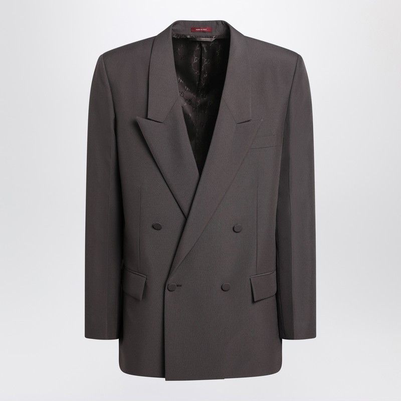 Gucci Gucci Brown Double-Breasted Jacket In Technical Panama Fabric Size US M / EU 48-50 / 2 - 1 Thumbnail