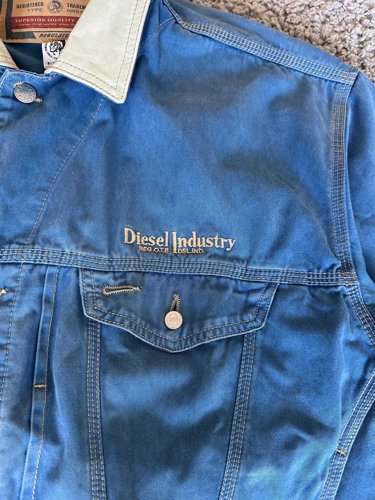 Diesel Vintage DIESEL Denim Blue Turquoise Jean Jacket Size US L / EU 52-54 / 3 - 2 Thumbnail