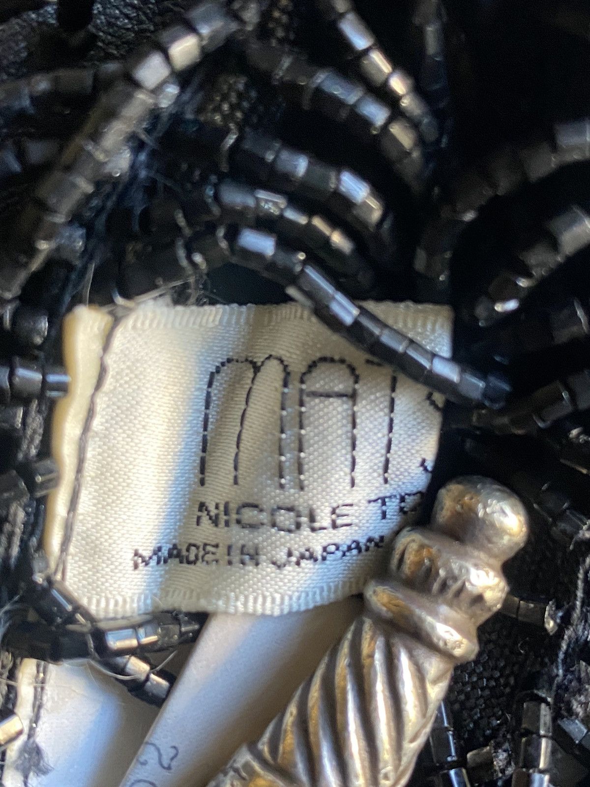 Matsuda Matsuda black calf skin beaded gloves Size ONE SIZE - 3 Thumbnail