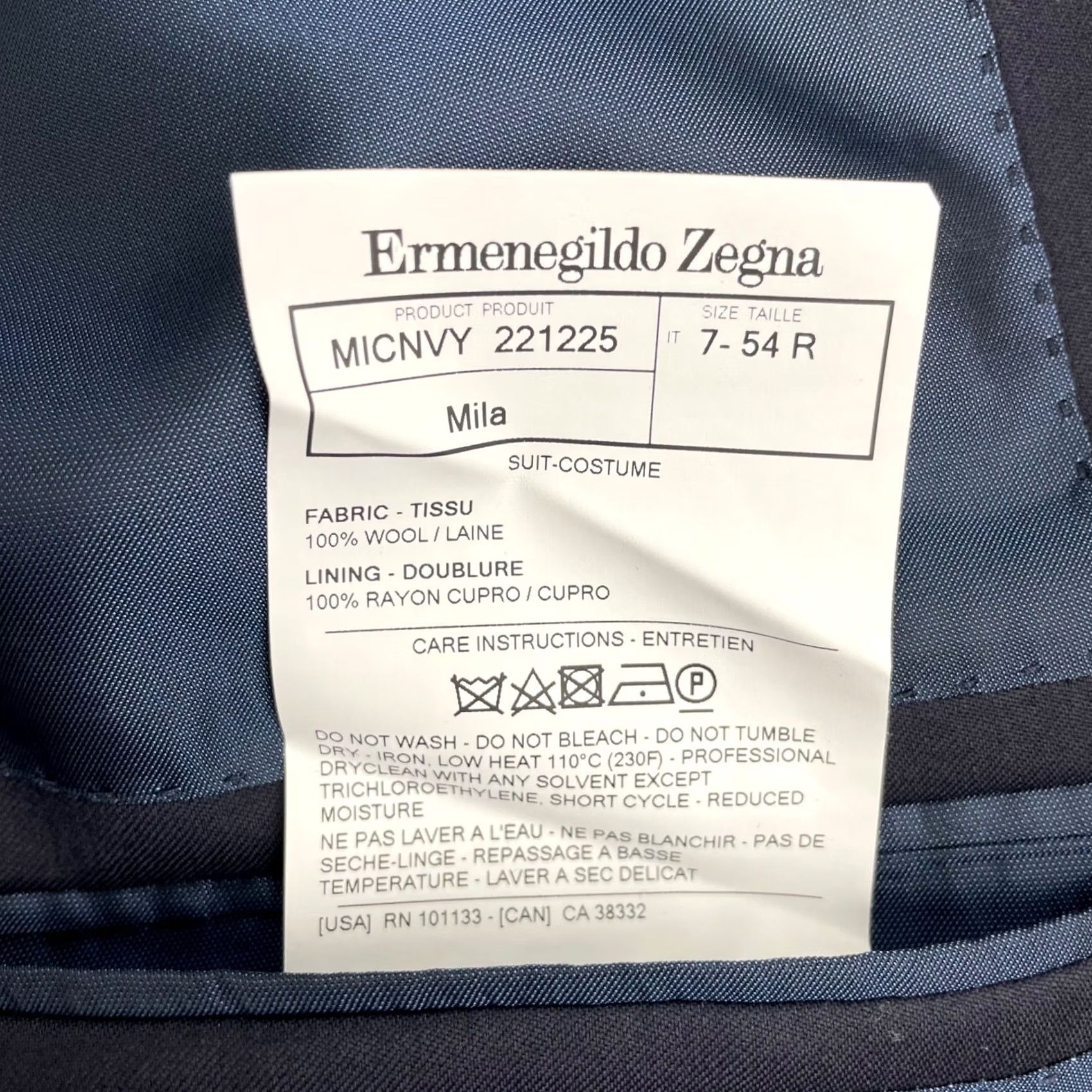 Ermenegildo Zegna Ermenegildo Zegna Men’s Blazer Navy Blue Microsphere Mila 2-Button Spain 42R Size 42R - 7 Thumbnail