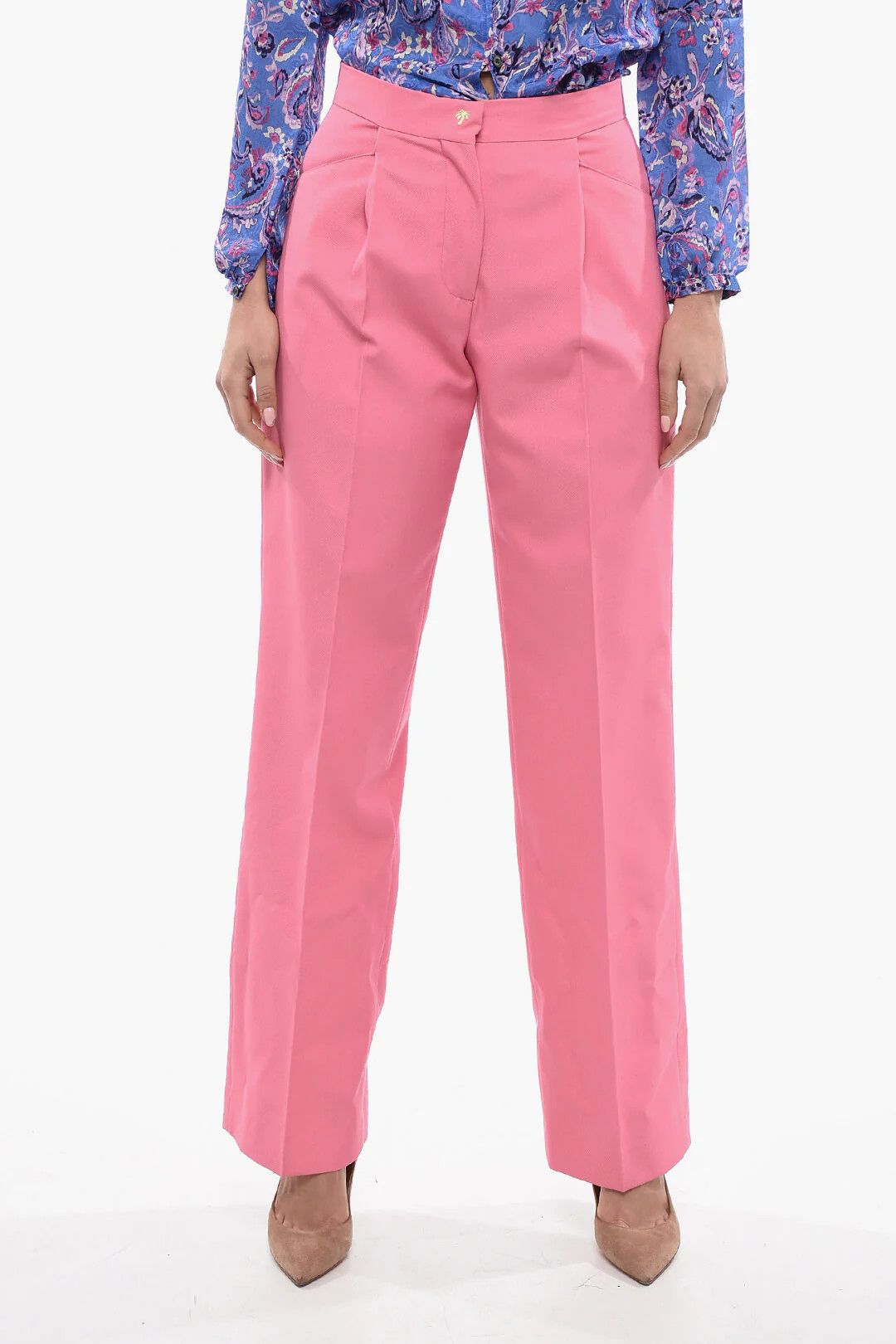 Palm Angels og1mm0326 Wide-Fit Pant in Pink Size 26" / US 2 / IT 38 - 1 Thumbnail