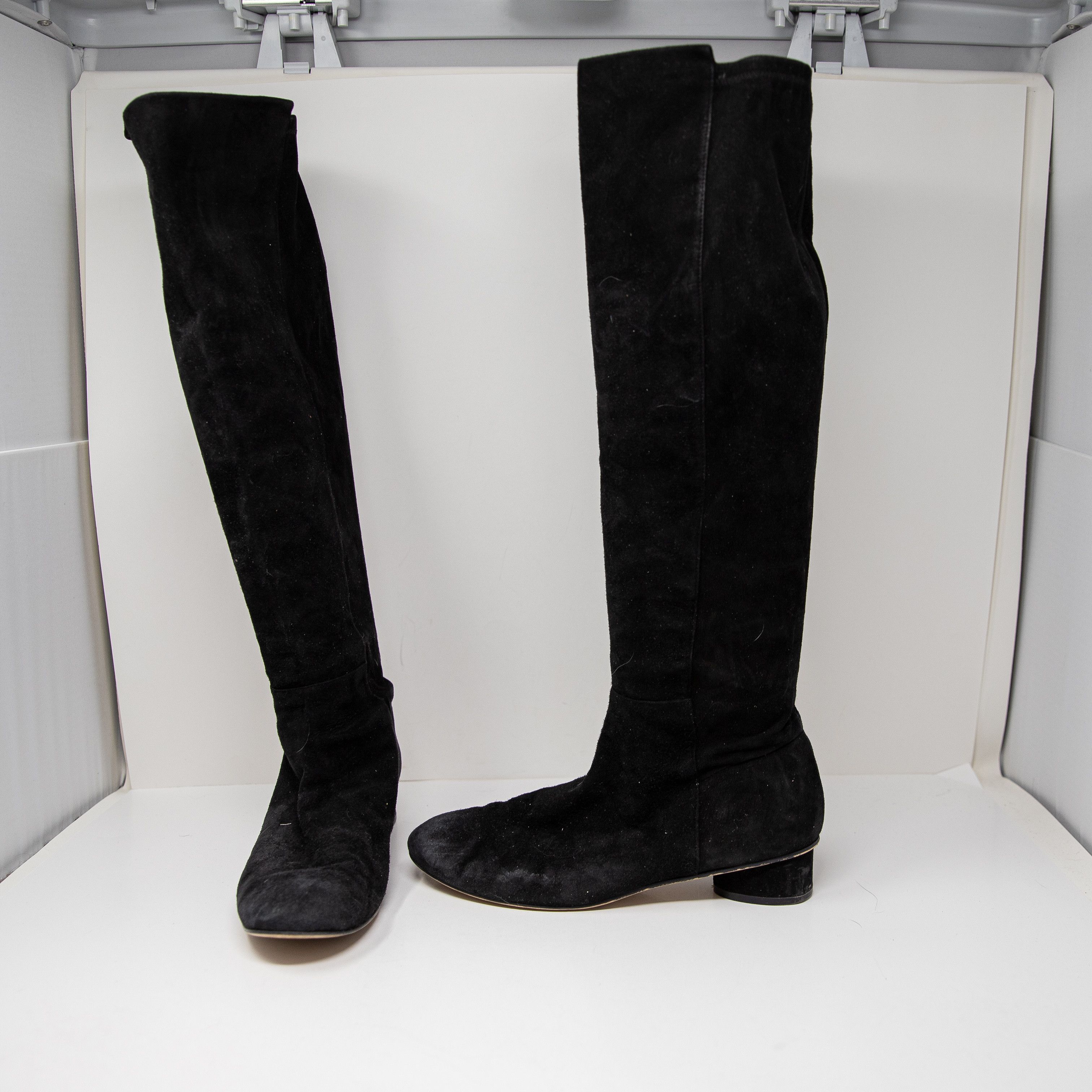 Stuart Weitzman Genuine Suede Leather Shoes in Black, Women's (Size 10.5)