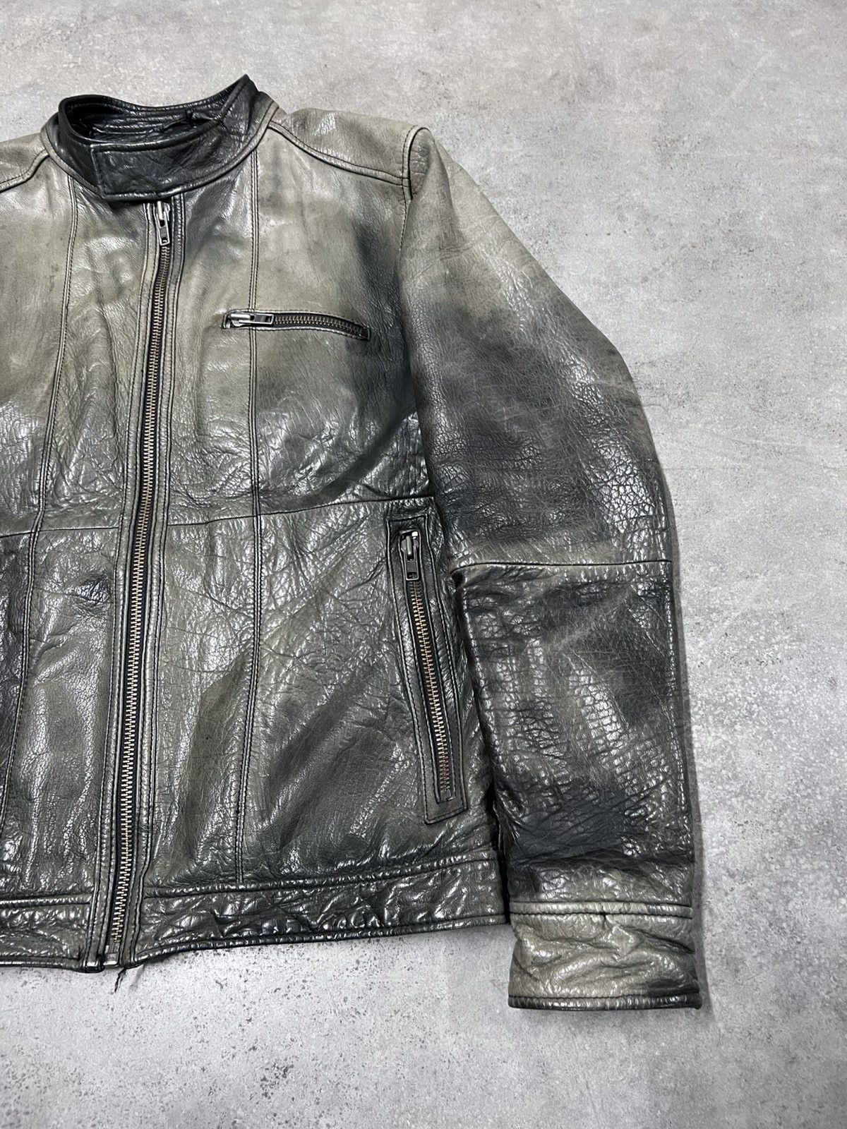 Vintage Rare Faded Real Leather Biker Avant Garde Jacket Size US M / EU 48-50 / 2 - 4 Thumbnail