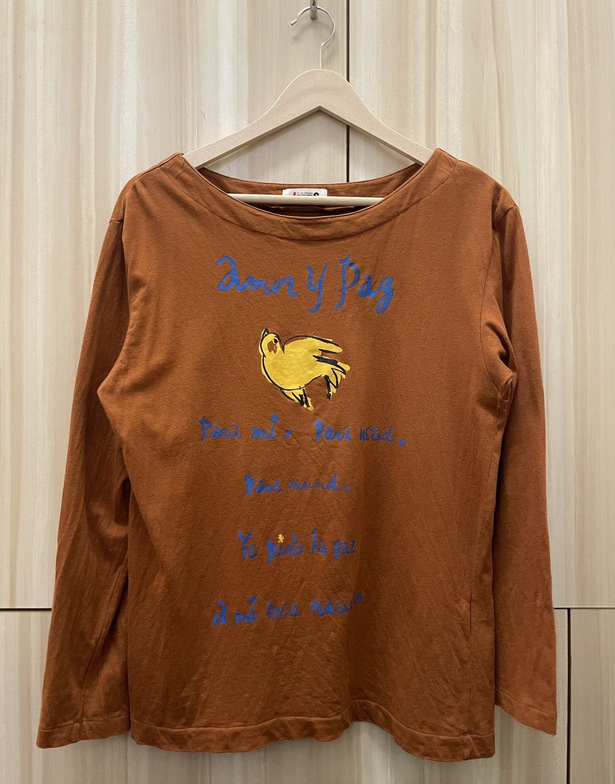 Issey Miyake Vtg 00's IS Issey Miyake Sport Amor Y Paz Long Sleeve Tshirt Size S / US 4 / IT 40 - 1 Thumbnail