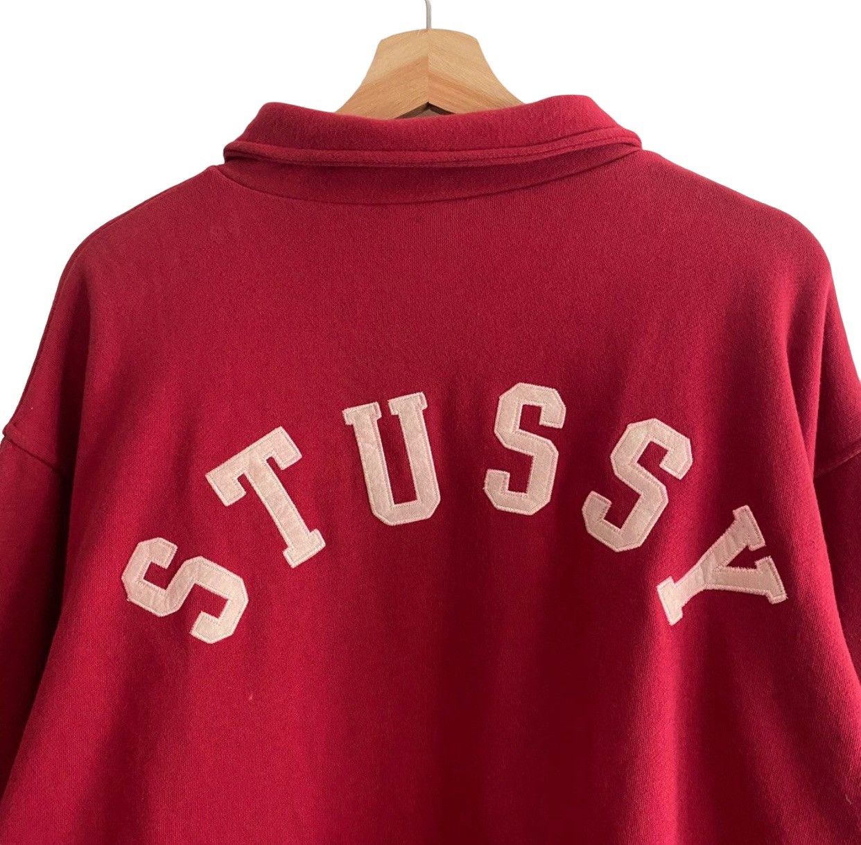 image of Stussy Detroit Sweater Jacket in Red, Men's (Size XL)
