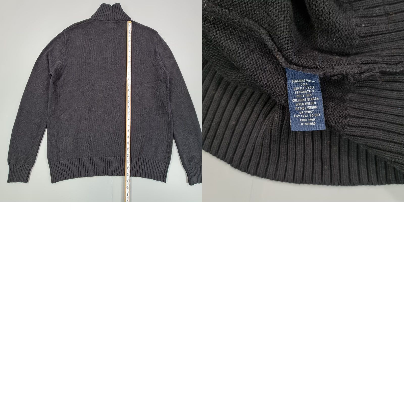 Polo Ralph Lauren Polo Jeans Company Mens Jumper Black Medium Fair Isle Half Zip Mock Pullover Size US M / EU 48-50 / 2 - 8 Thumbnail