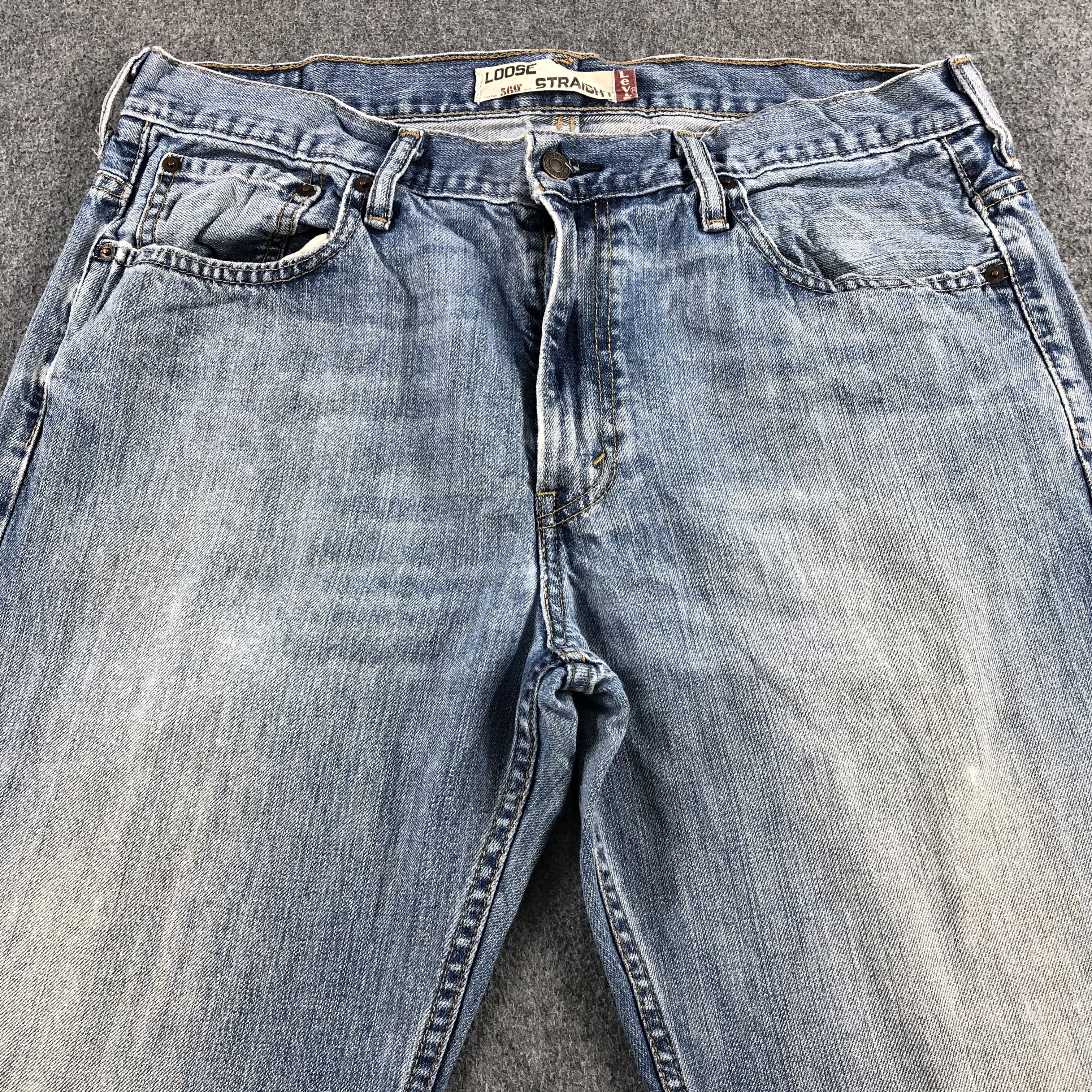 Levi's Vintage Light Wash Levis 569 Jeans-J2193 Size US 35 - 3 Thumbnail