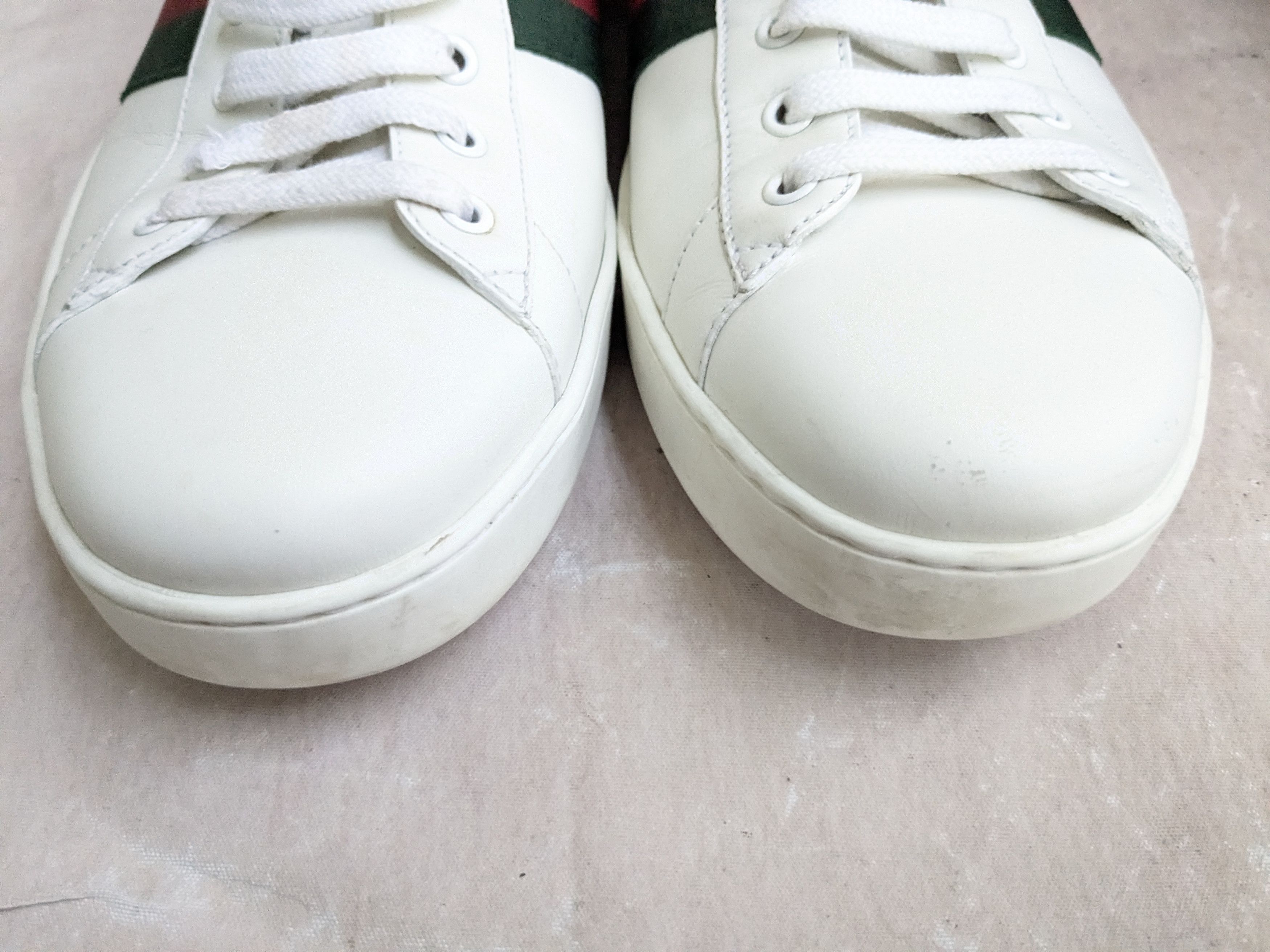 Gucci Gucci Ace Sneakers White 13.5 Red Low Tops Canvas Logo GG Size US 13 / EU 46 - 3 Thumbnail