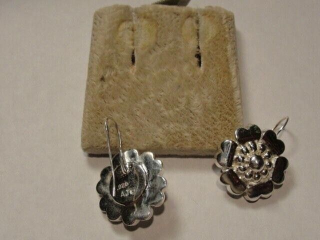 Handmade Sterling Silver Victorian Inspired Flower Drop Earrings Size ONE SIZE - 3 Thumbnail