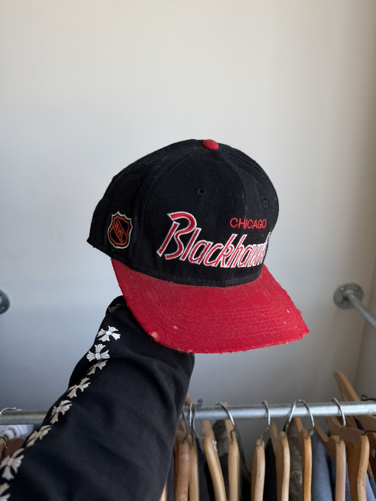 Sports Specialties 90s Soorts Specialties Chicago Blackhawks Script Wool Size 32 - 7 Thumbnail