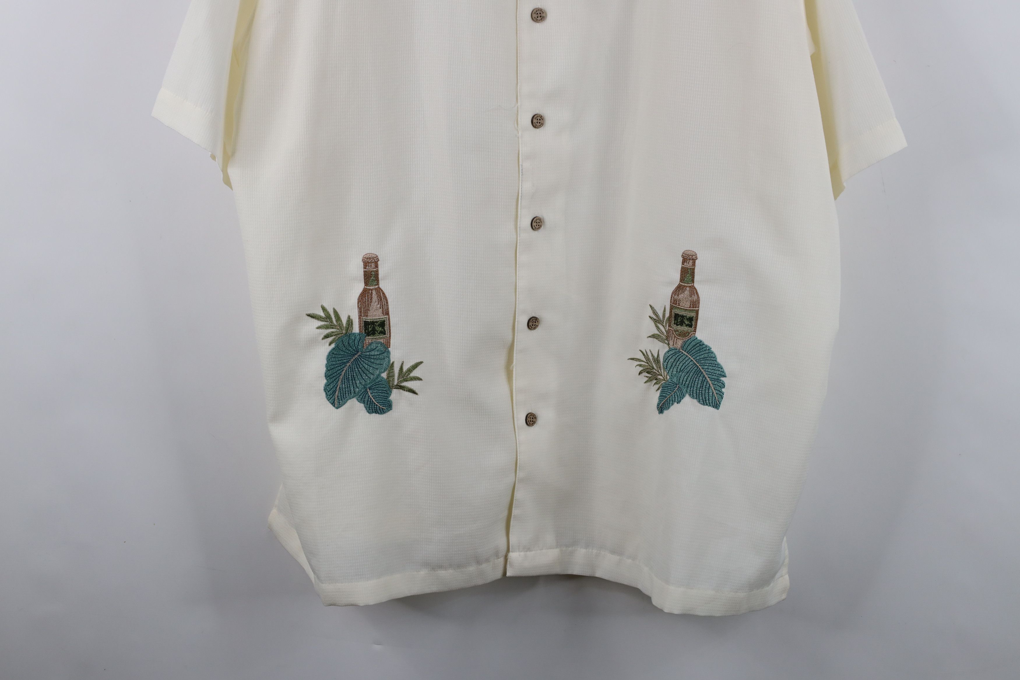 Vintage Vintage 90s Streetwear Beer Beach Luau Button Shirt Cream Size US XXL / EU 58 / 5 - 3 Thumbnail