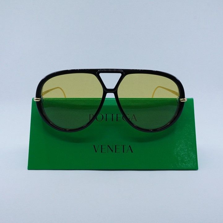 Bottega Veneta Bottega Veneta BV1273S 003 Sunglasses Black and Gold Size ONE SIZE - 12 Thumbnail