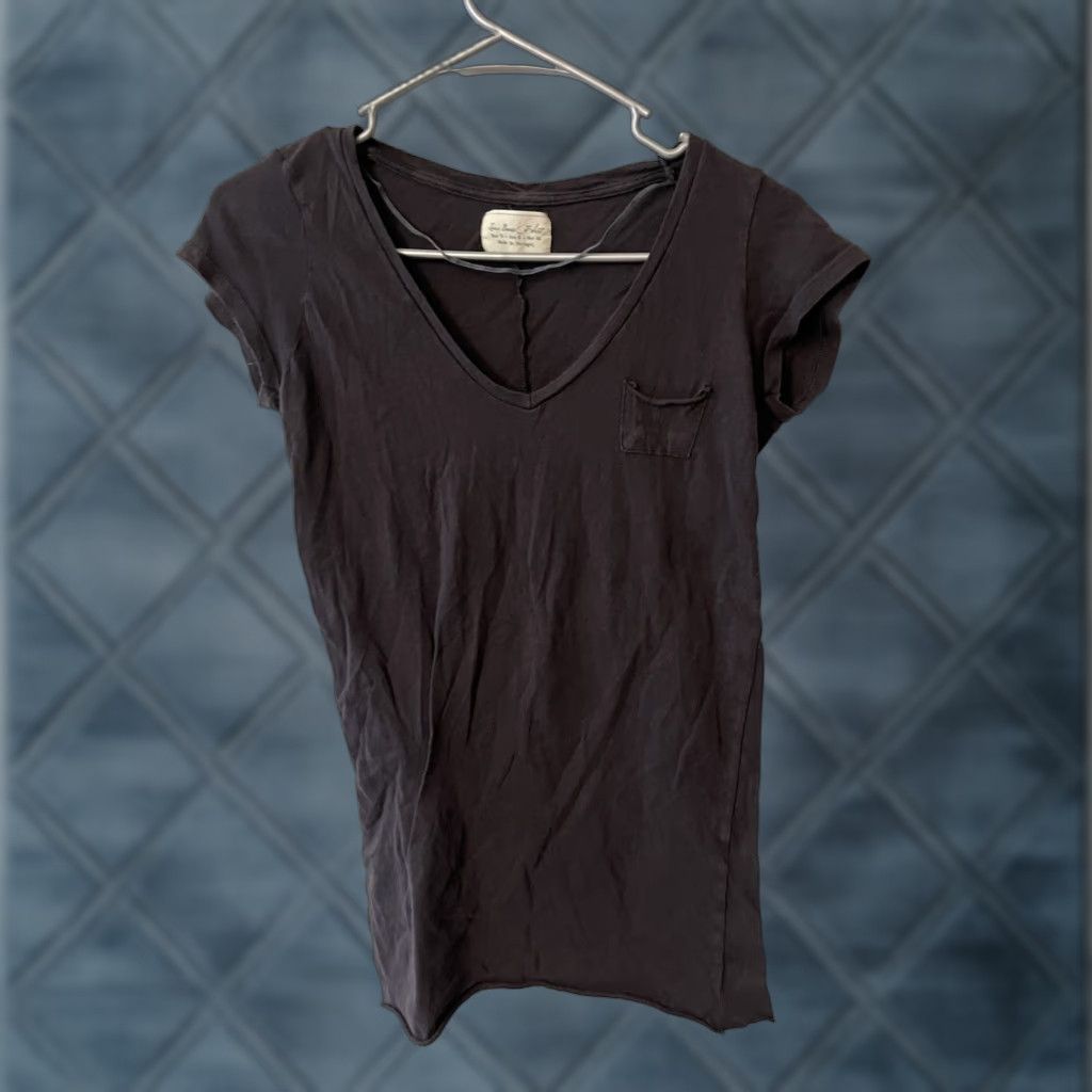 Zara VINTAGE Zara Black T Shirt Womens Size S Cotton V-Neck Short Sleeve Pullover Casual Basic 100% Cotton Black Solid Tunic Size S / US 4 / IT 40 - 1 Thumbnail
