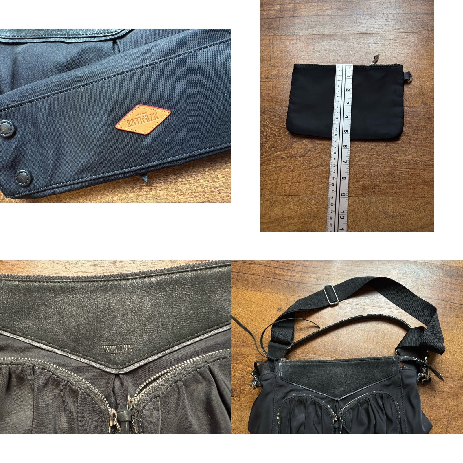 MZ Wallace VINTAGE mz wallace Crossbody Bag Suede / Nylon + Mini Makeup Bag Black Nylon Leather Size ONE SIZE - 8 Thumbnail