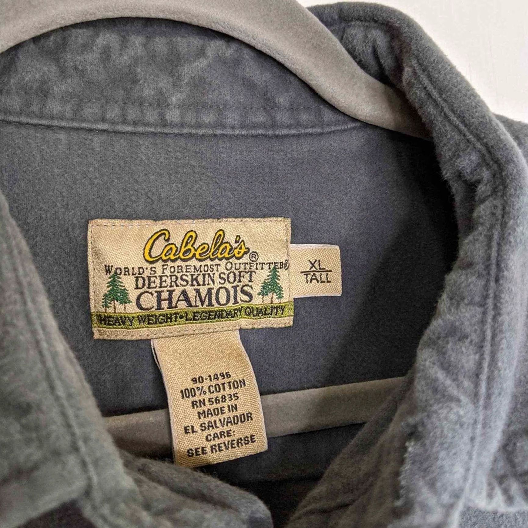 Vintage VINTAGE Cabela's Deerskin Chamois Heavy Flannel Button XL Tall Hunting Hunt Shirt Mens XL Gray Long Sleeve Size US XL / EU 56 / 4 - 2 Thumbnail