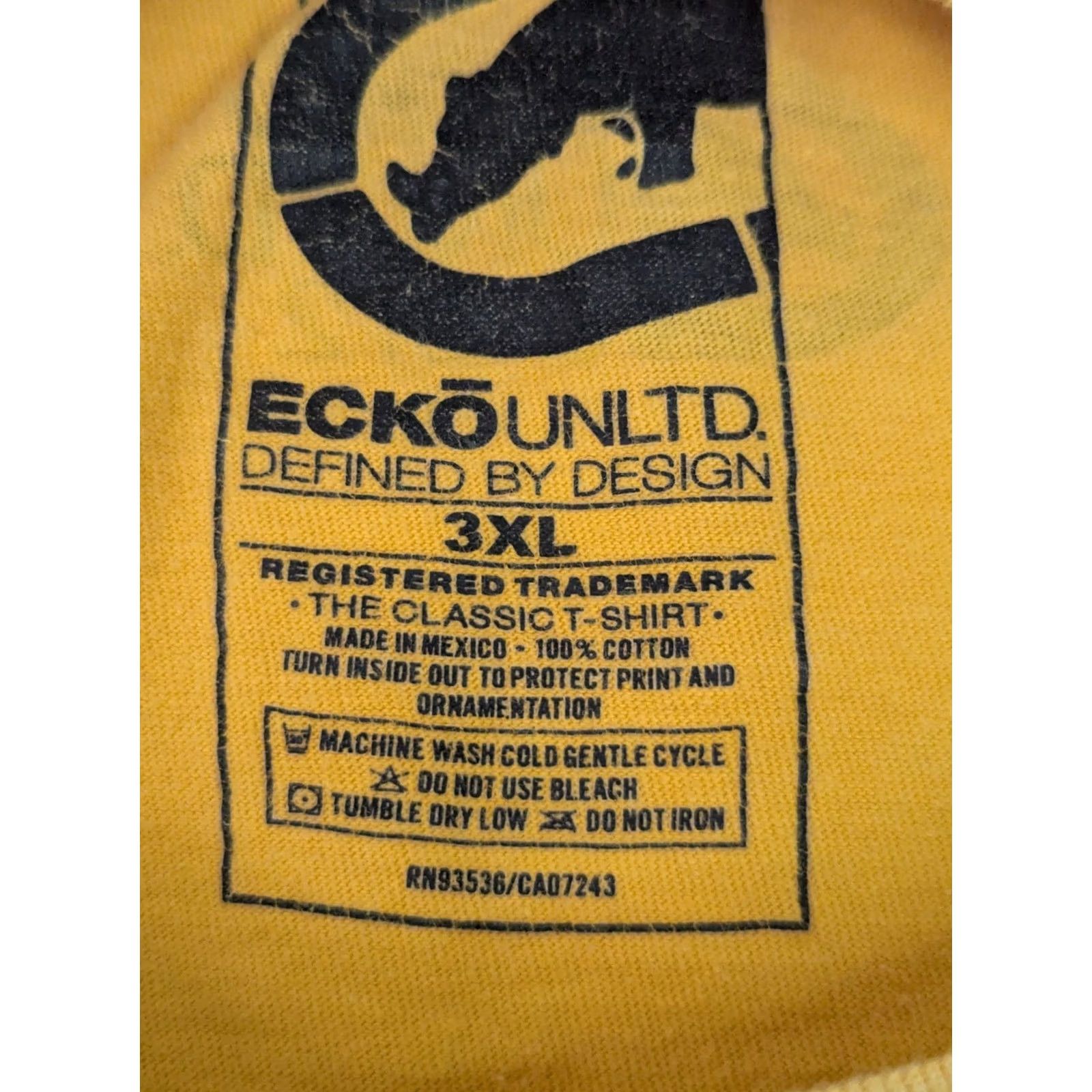 Ecko Unltd. Ecko Unltd. Yellow All Over Print Rhino Graphic Shirt Men 3XL Hip Hop Performance Crew Neck Short Sleeve Shirt Size US XXL / EU 58 / 5 - 3 Thumbnail