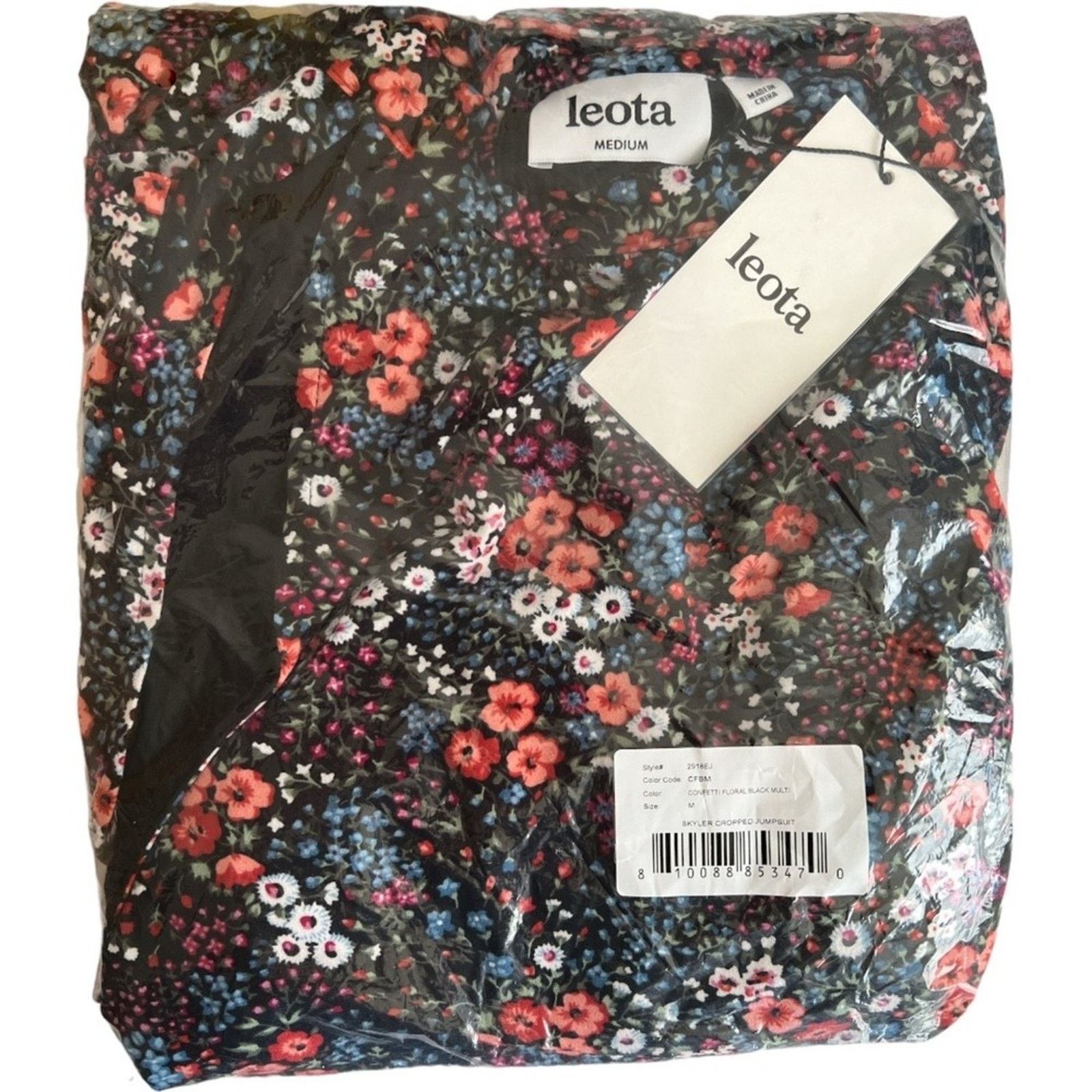 Other Leota Skyler Cropped in Confetti Floral Purple Jumpsuit, M Size 30" / US 8 / IT 44 - 5 Thumbnail
