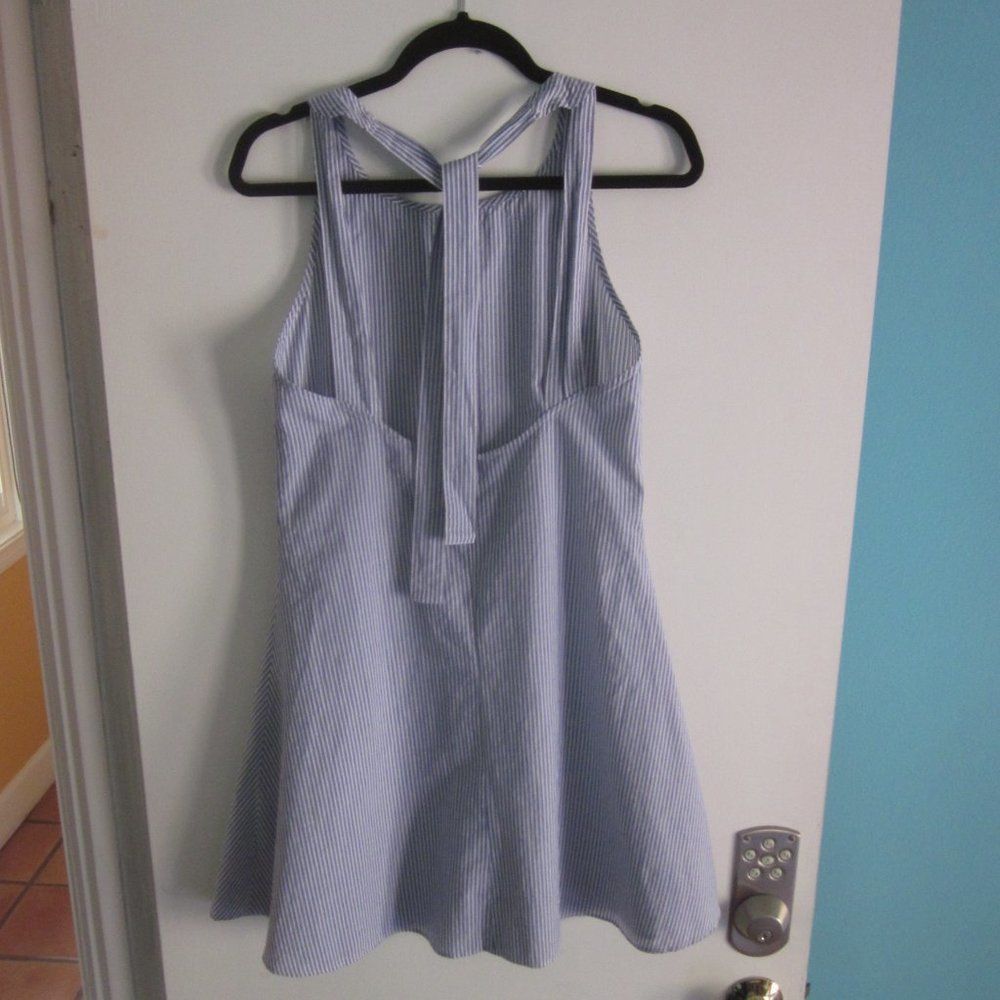 Mavi Mavi Sustainable Cotton Summer Dress Womens Size S Tie Back Blue Stripe Size S / US 4 / IT 40 - 2 Thumbnail