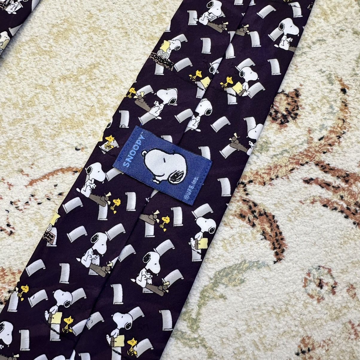 Vintage Vintage Snoopy Tie Ties 90s Cartons Silk Y2K Old Money Size ONE SIZE - 7 Thumbnail
