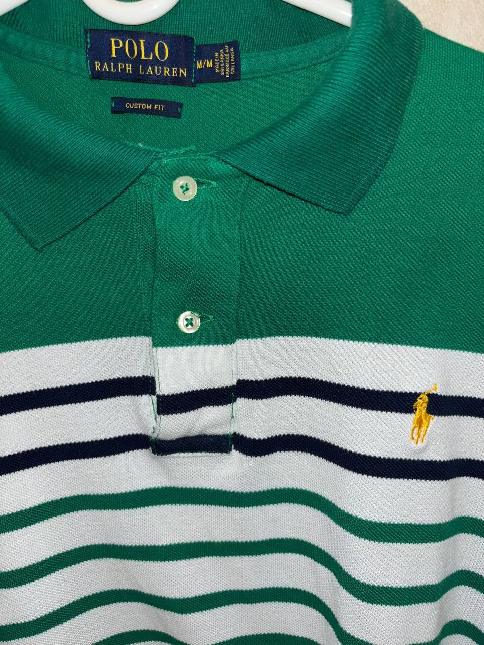Polo Ralph Lauren Polo Ralph Lauren Green and white men's striped shirt M Size US M / EU 48-50 / 2 - 17 Thumbnail