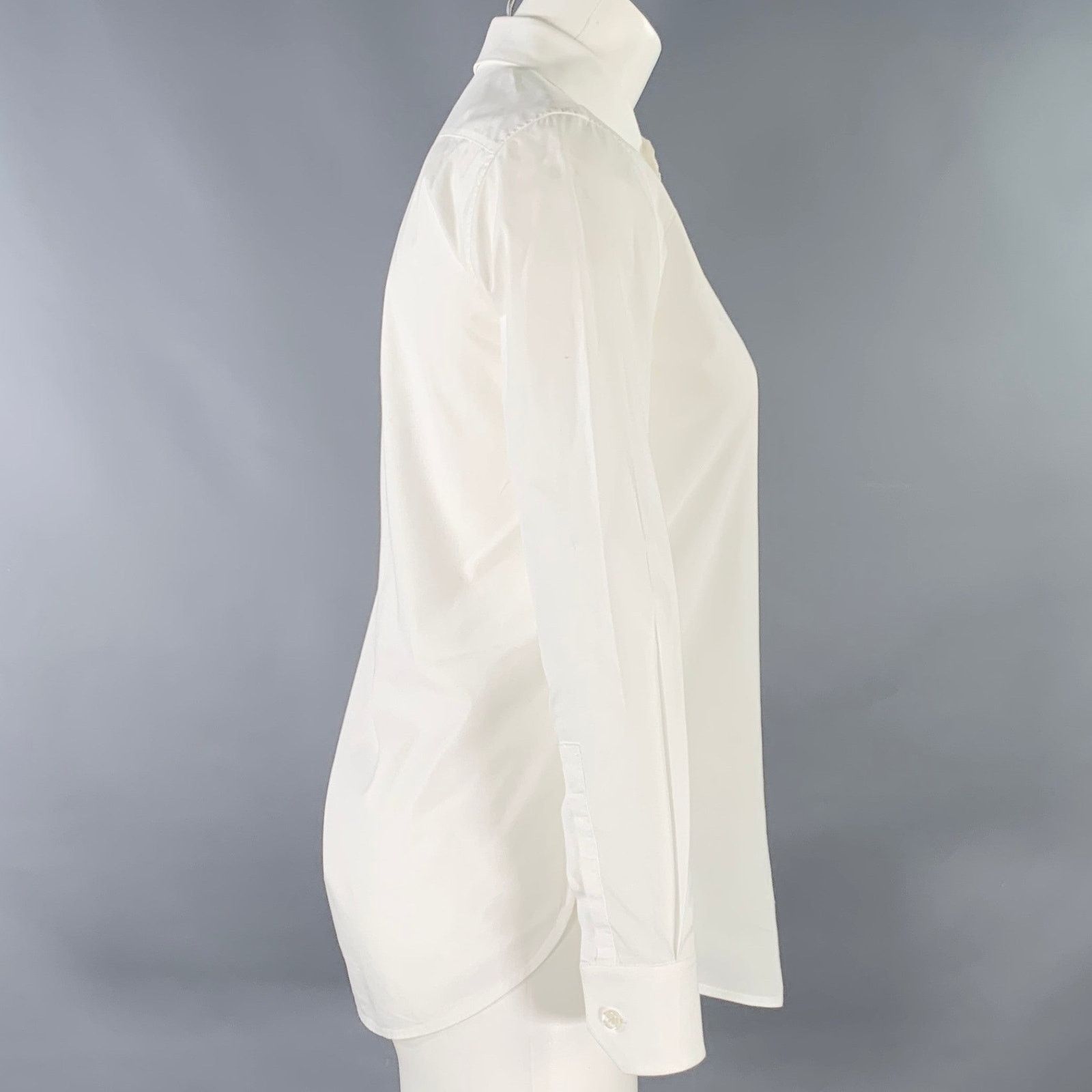 Saint Laurent Paris SAINT LAURENT Size 4 White Cotton Button Up Shirt Size S / US 4 / IT 40 - 2 Thumbnail