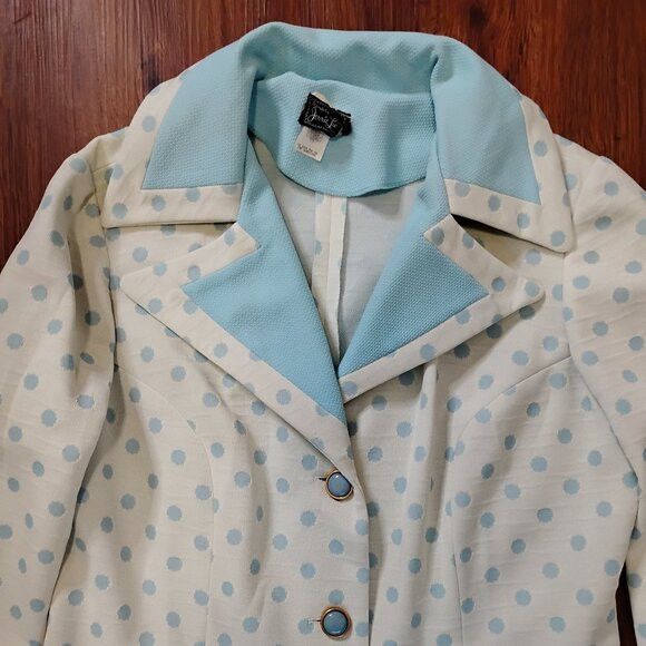 Other Vintage MCM Jerrie Lurie Dots Polyester Pea Coat Jacket Size XL / US 12-14 / IT 48-50 - 1 Thumbnail
