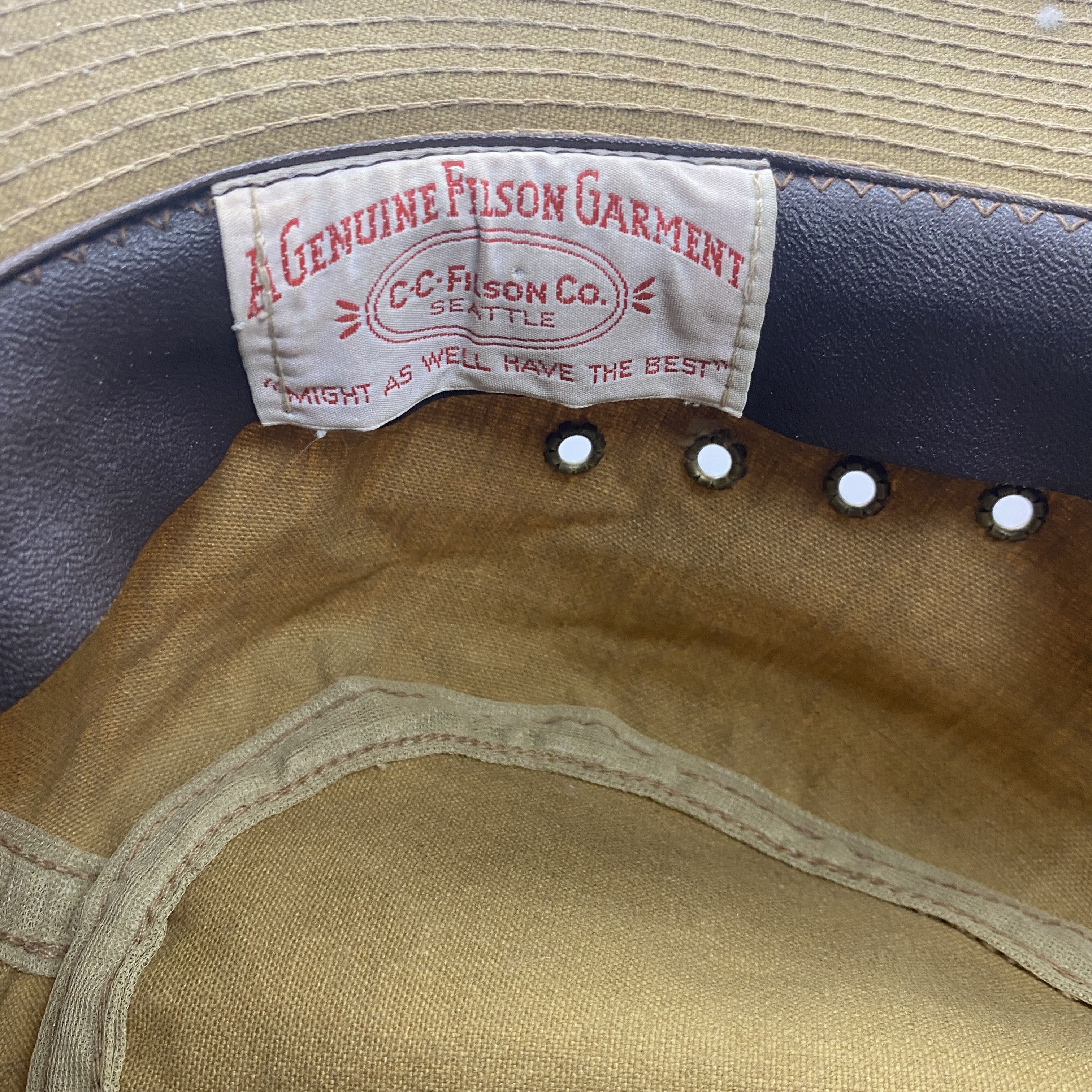 Filson Vintage Filson Tin Cloth Field Safari Hat USA 7 1/2 Large Size ONE SIZE - 5 Thumbnail