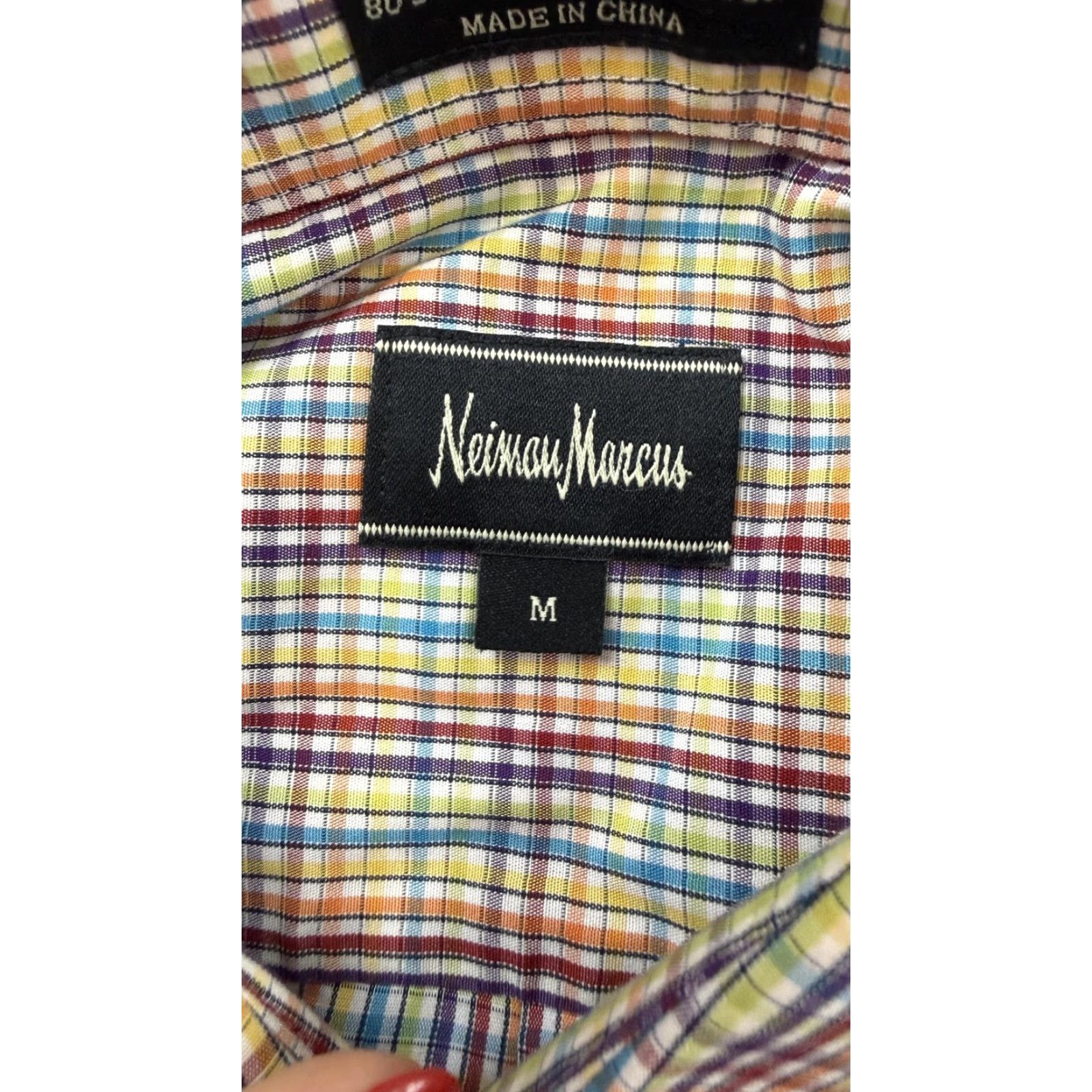 Neiman Marcus Neiman Marcus Shirt Mens Medium Multicolor Plaid Wrinkle Free Button Up Size US M / EU 48-50 / 2 - 5 Thumbnail