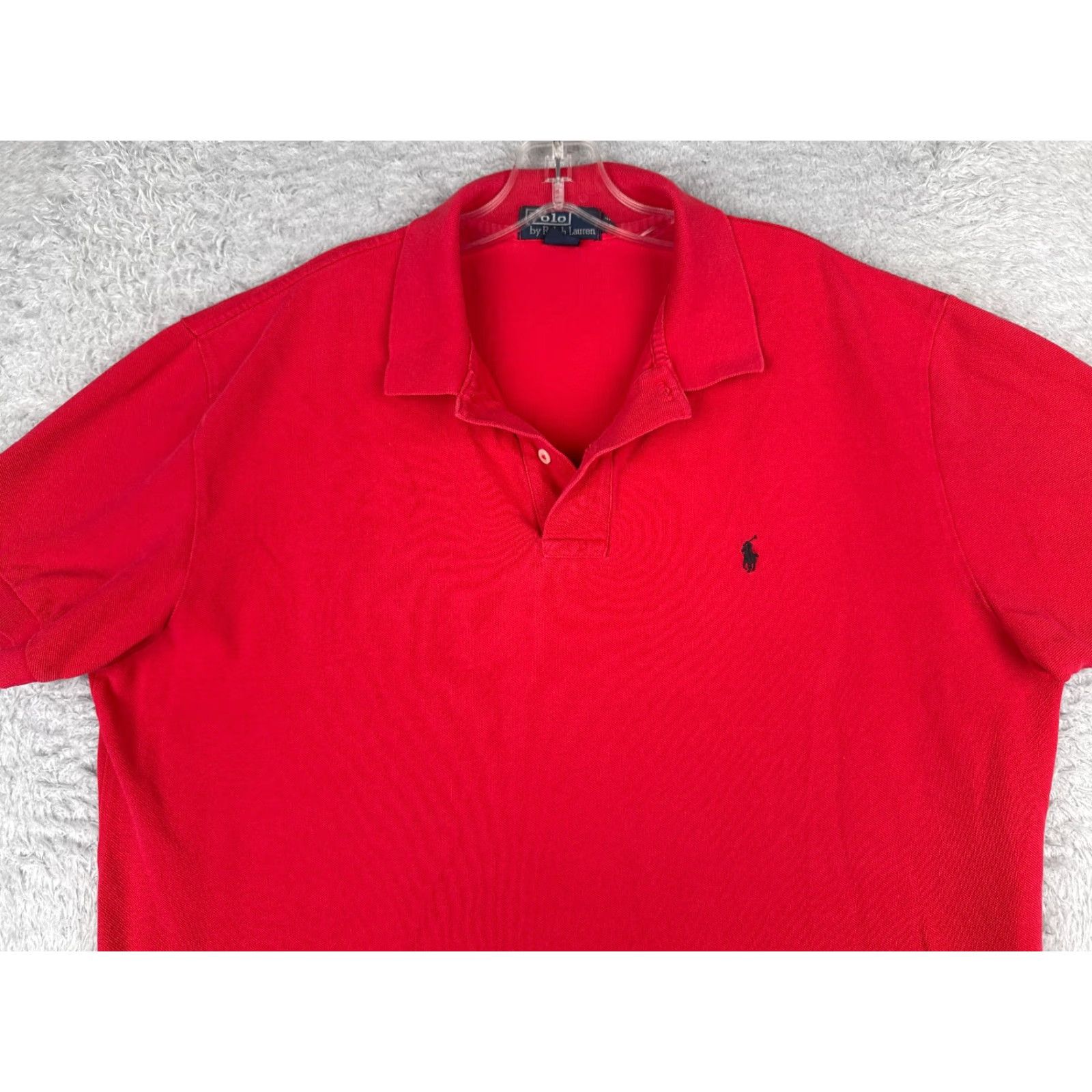 Ralph Lauren VINTAGE Ralph Lauren Polo Shirt Adult XL Red Short Sleeve 100% Cotton Jersey Button Embroidered Logo Modern American Sports Mens Size US XL / EU 56 / 4 - 4 Thumbnail