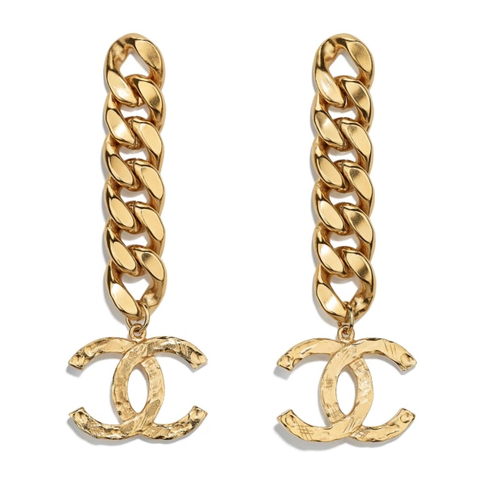 Chanel Chanel Curb Link Chain XLarge Thick Statement Drop Earrings Size ONE SIZE - 1 Thumbnail