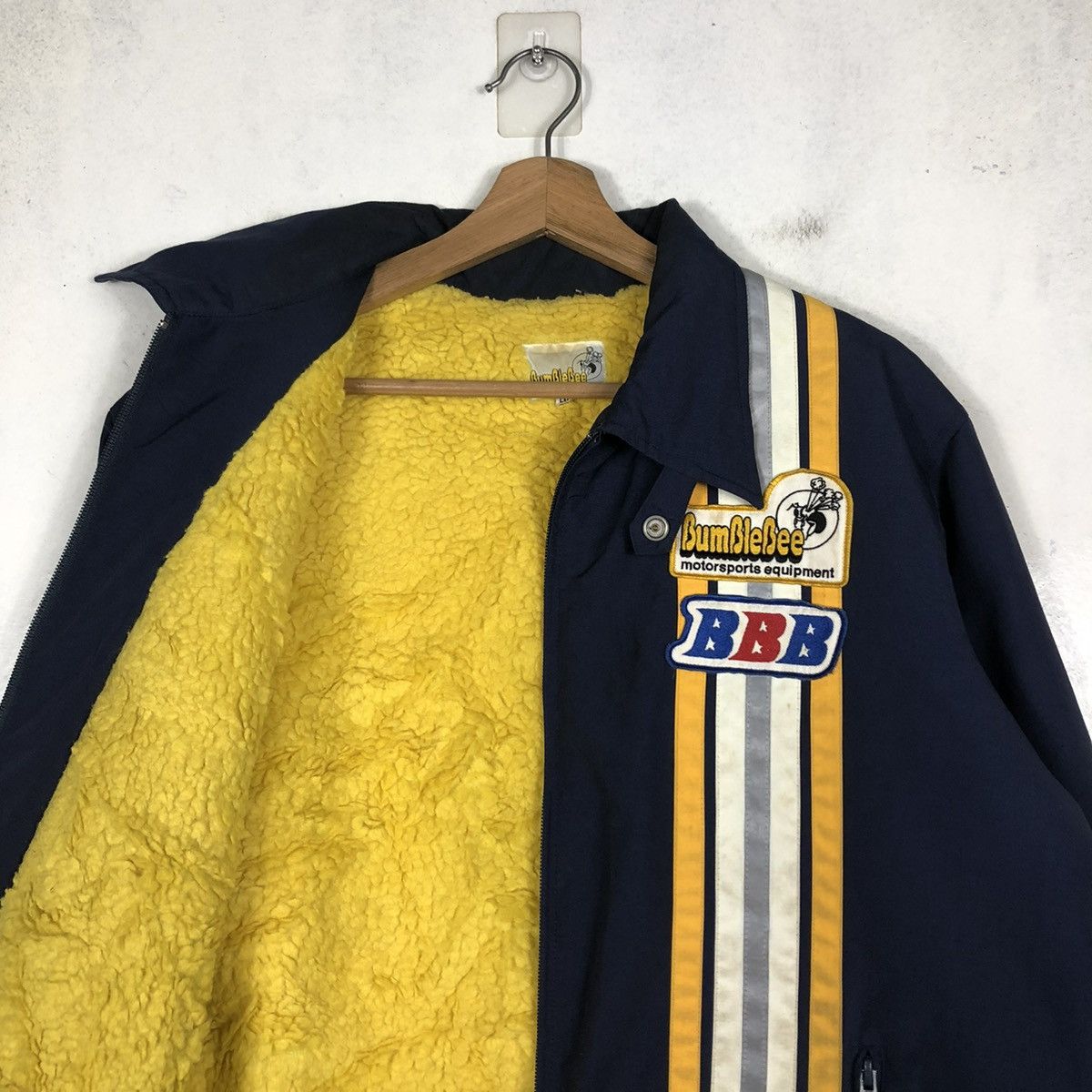 Japanese Brand 📌VINTAGE BOMBER BIKER JACKET BUMBLEBEE RACING CLUB USA Size US L / EU 52-54 / 3 - 13 Thumbnail