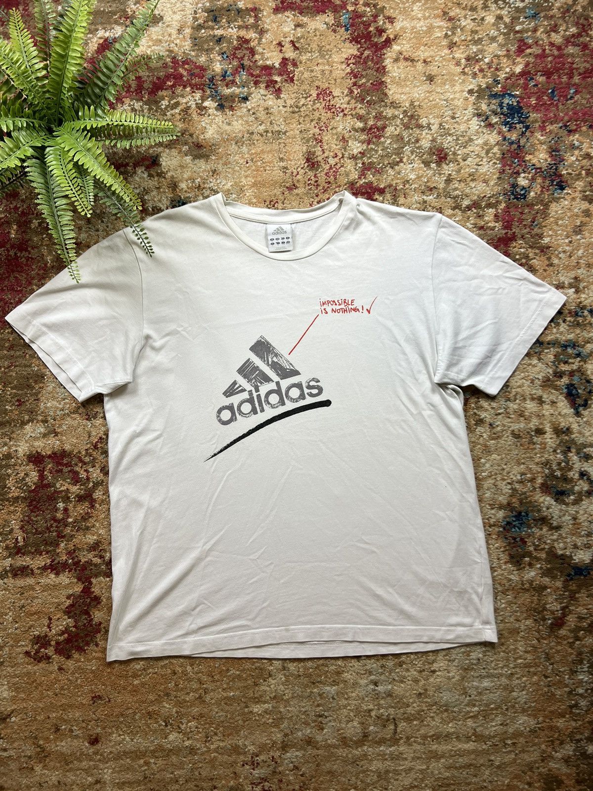 Adidas × Vintage 🗯️ 90’s ADIDAS RETRO IMPOSSIBLE IS NOTHING BIG LOGO TEE Size US XL / EU 56 / 4 - 1 Thumbnail