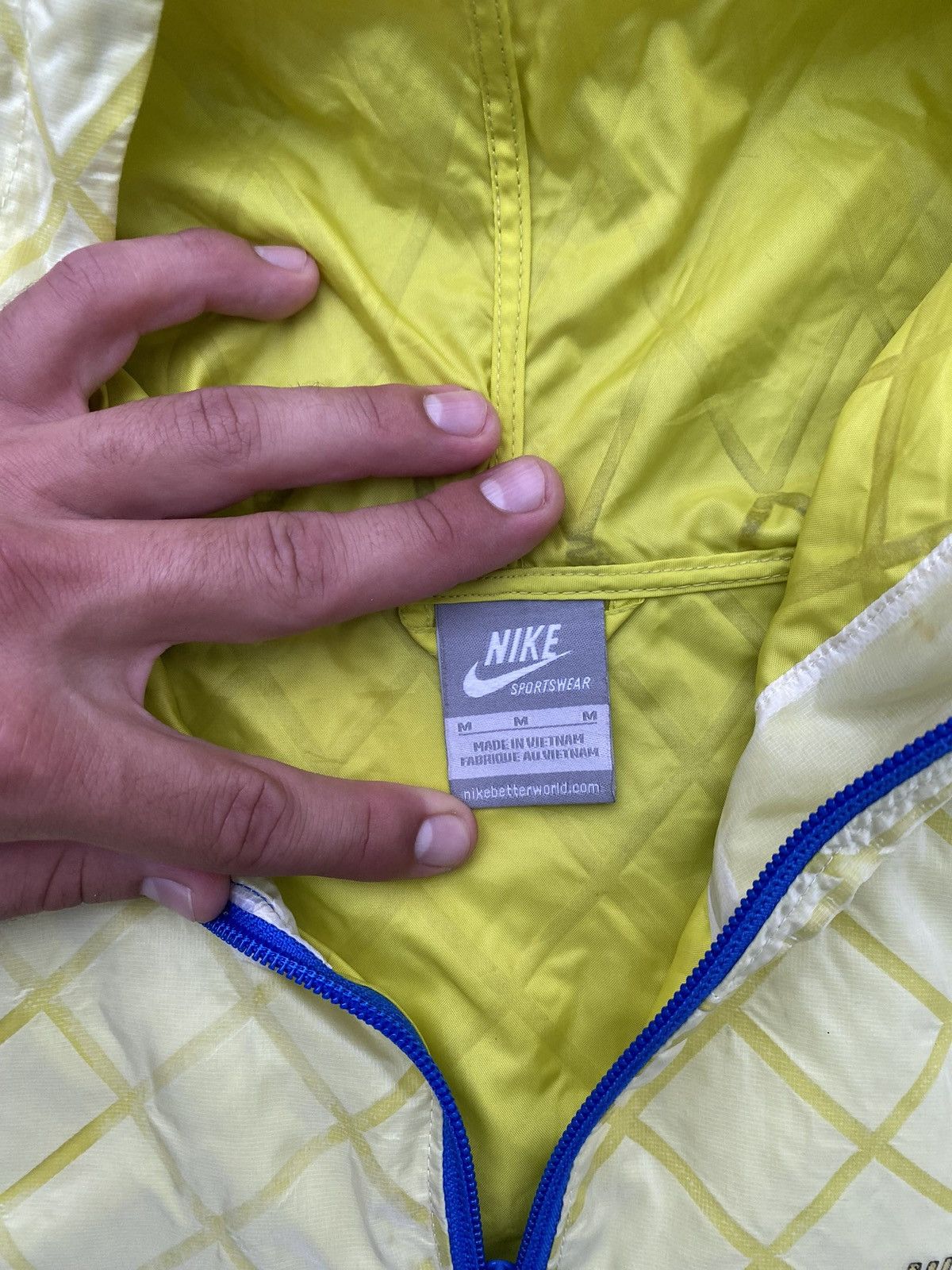 Nike × Vintage 90’s NIKE RARE SWOOSH LOGO Y2K LOGO NYLON ZIP JACKET Size US M / EU 48-50 / 2 - 5 Thumbnail