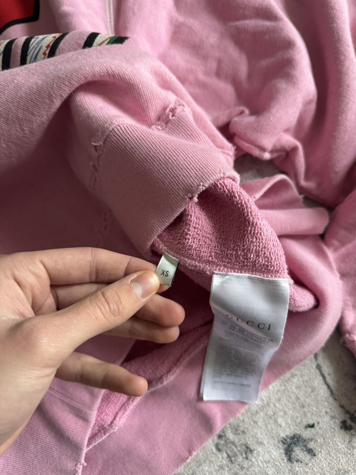 Gucci Gucci sweater jumper pink with cats logo print distressed Size US XS / EU 42 / 0 - 7 Thumbnail