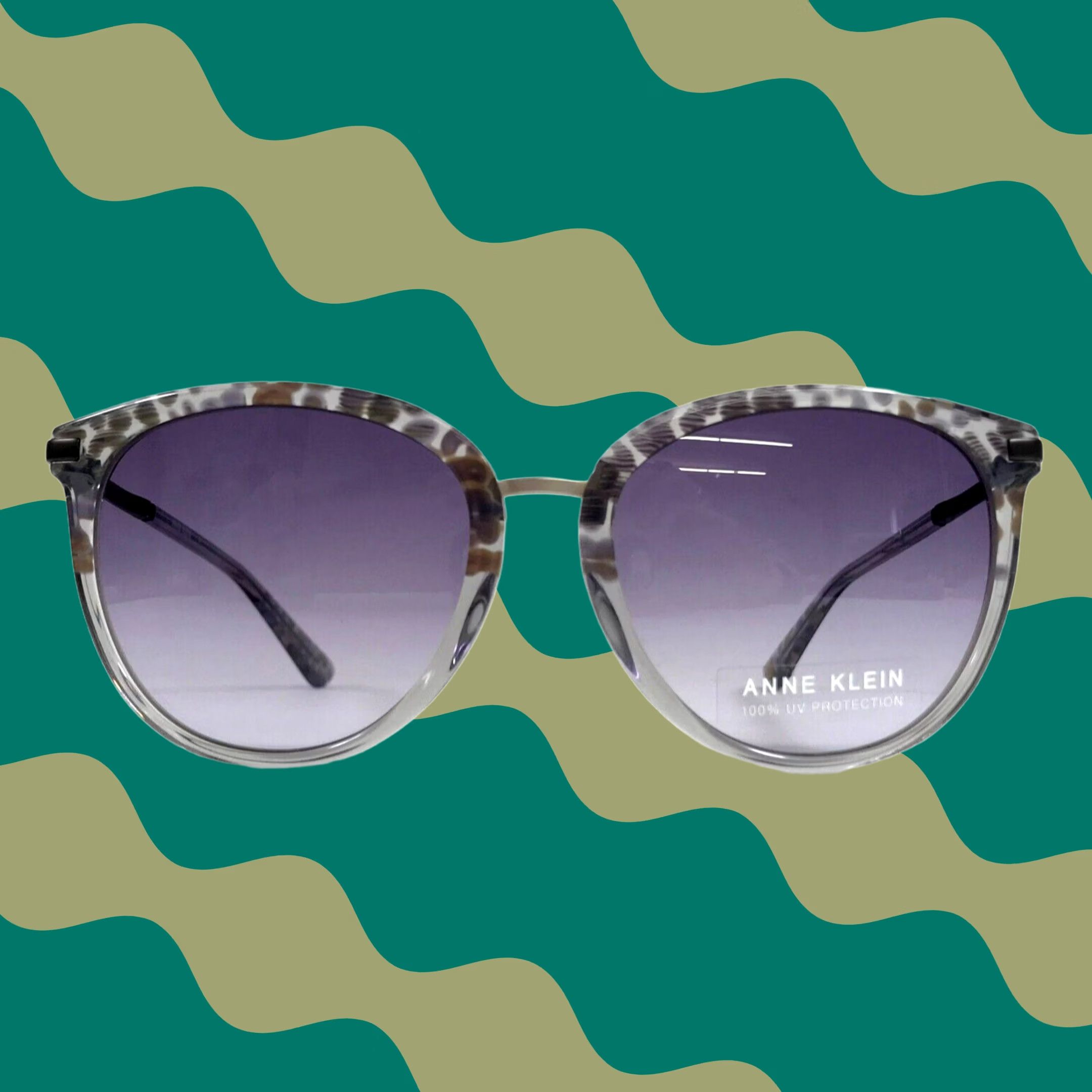 Anne Klein Anne Klein Sunglasses Cat Eye Grey Animal 
