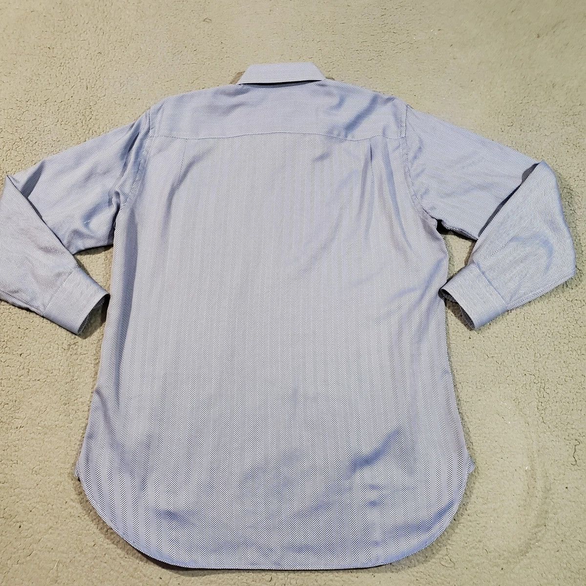 Paul Smith Paul Smith Mens Large Blue White Herringbone LS Dress Shirt Size US L / EU 52-54 / 3 - 7 Thumbnail