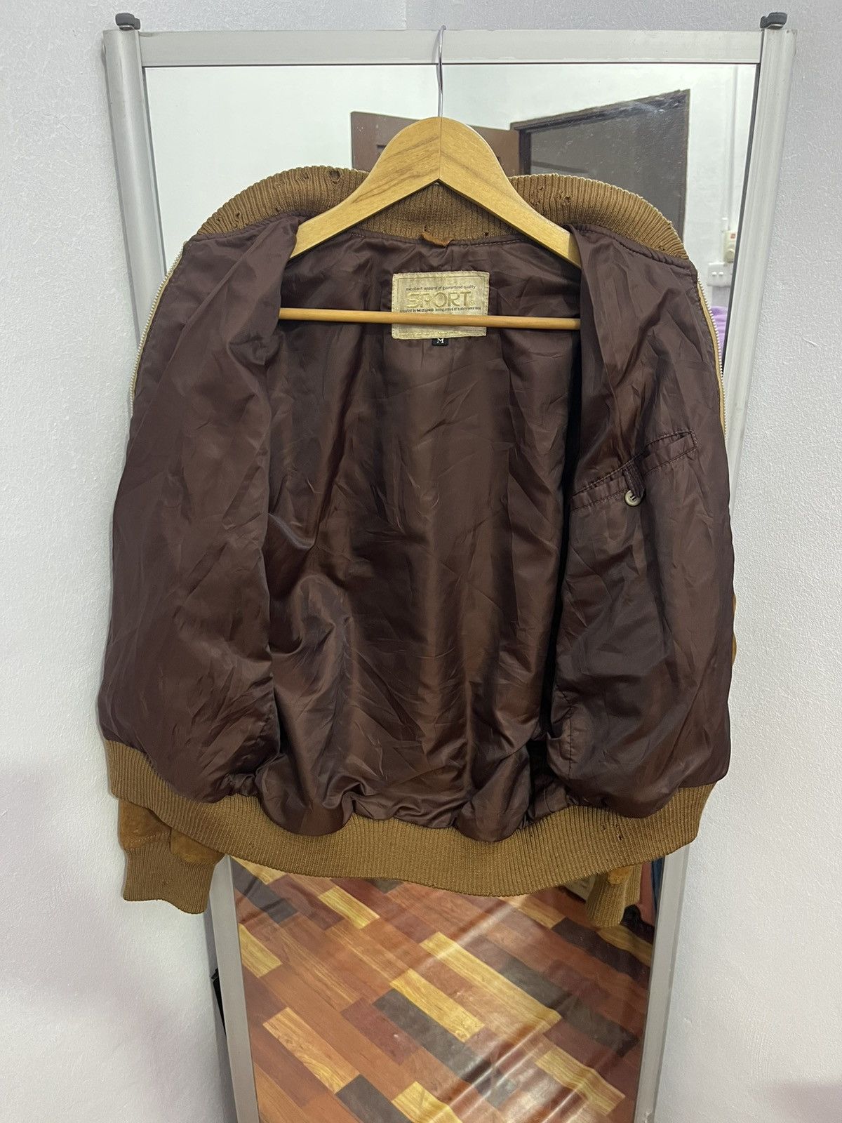 Mizuno Vintage Mizuno Suede Leather Bomber Jacket Distressed Size US M / EU 48-50 / 2 - 10 Thumbnail