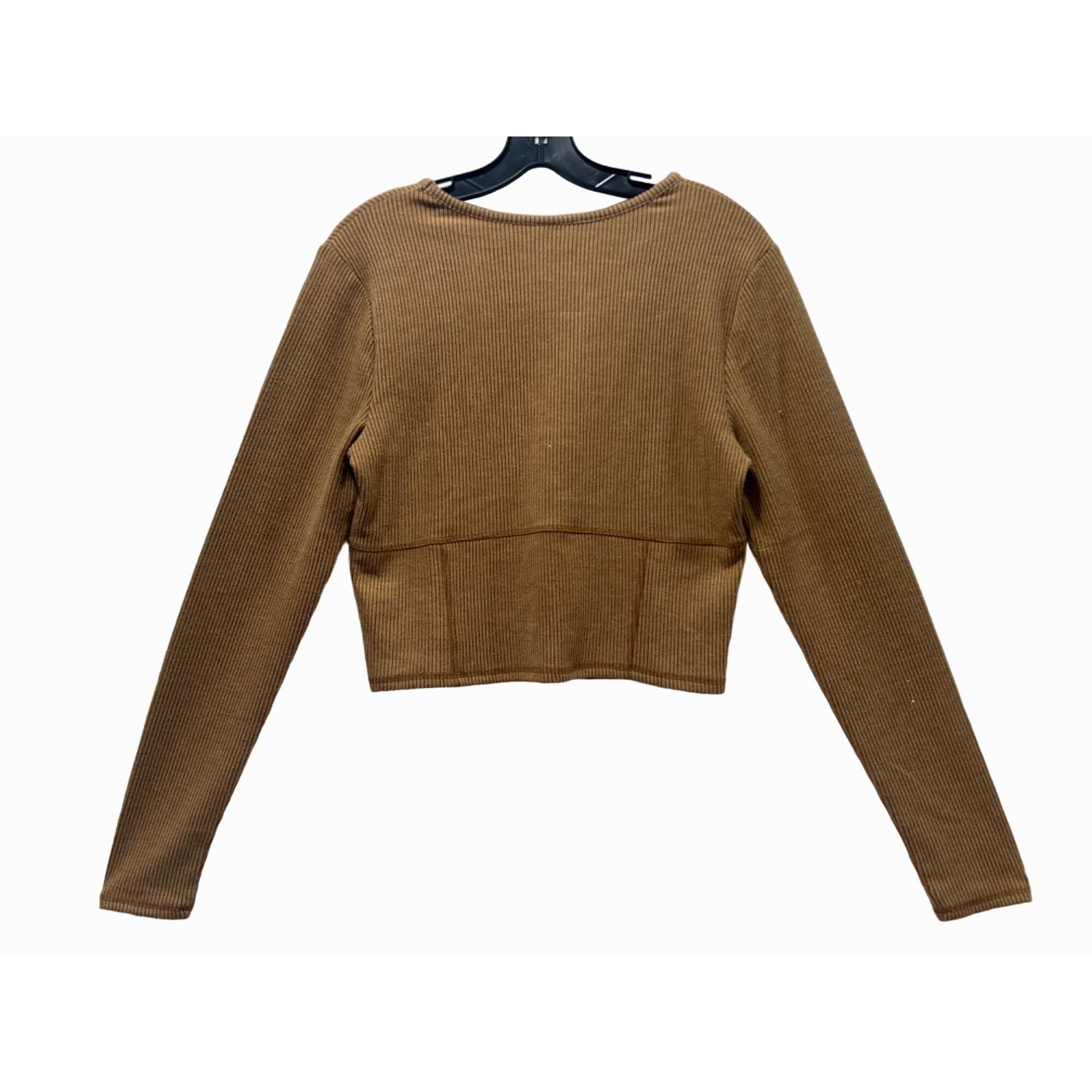 Other Wild Fable - Women's Ribbed Long Sleeve Crop Top - Brown - E Size XL / US 12-14 / IT 48-50 - 2 Thumbnail