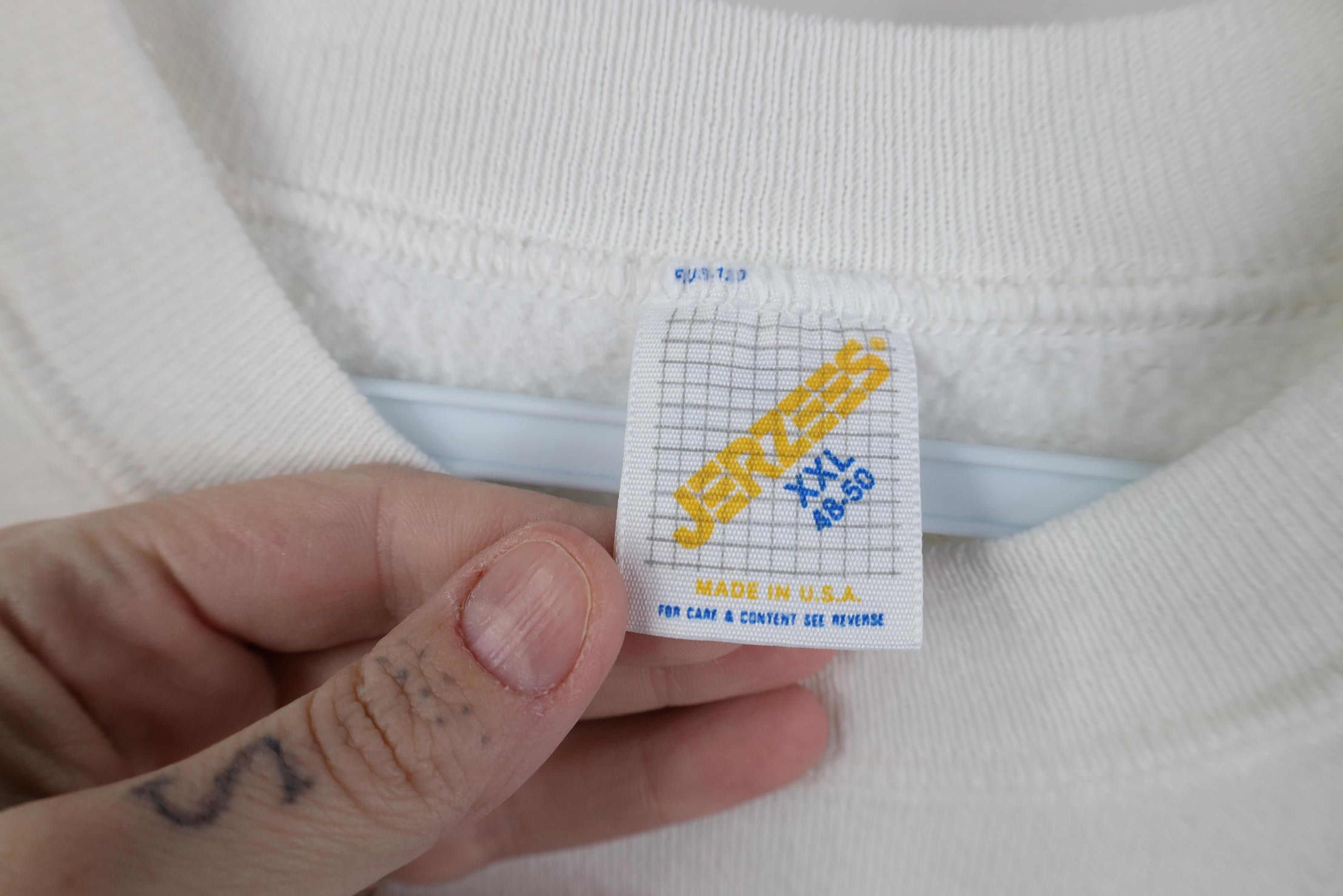 Vintage Vintage 90s Streetwear Raglan Crewneck Sweatshirt White USA Size US XXL / EU 58 / 5 - 5 Thumbnail